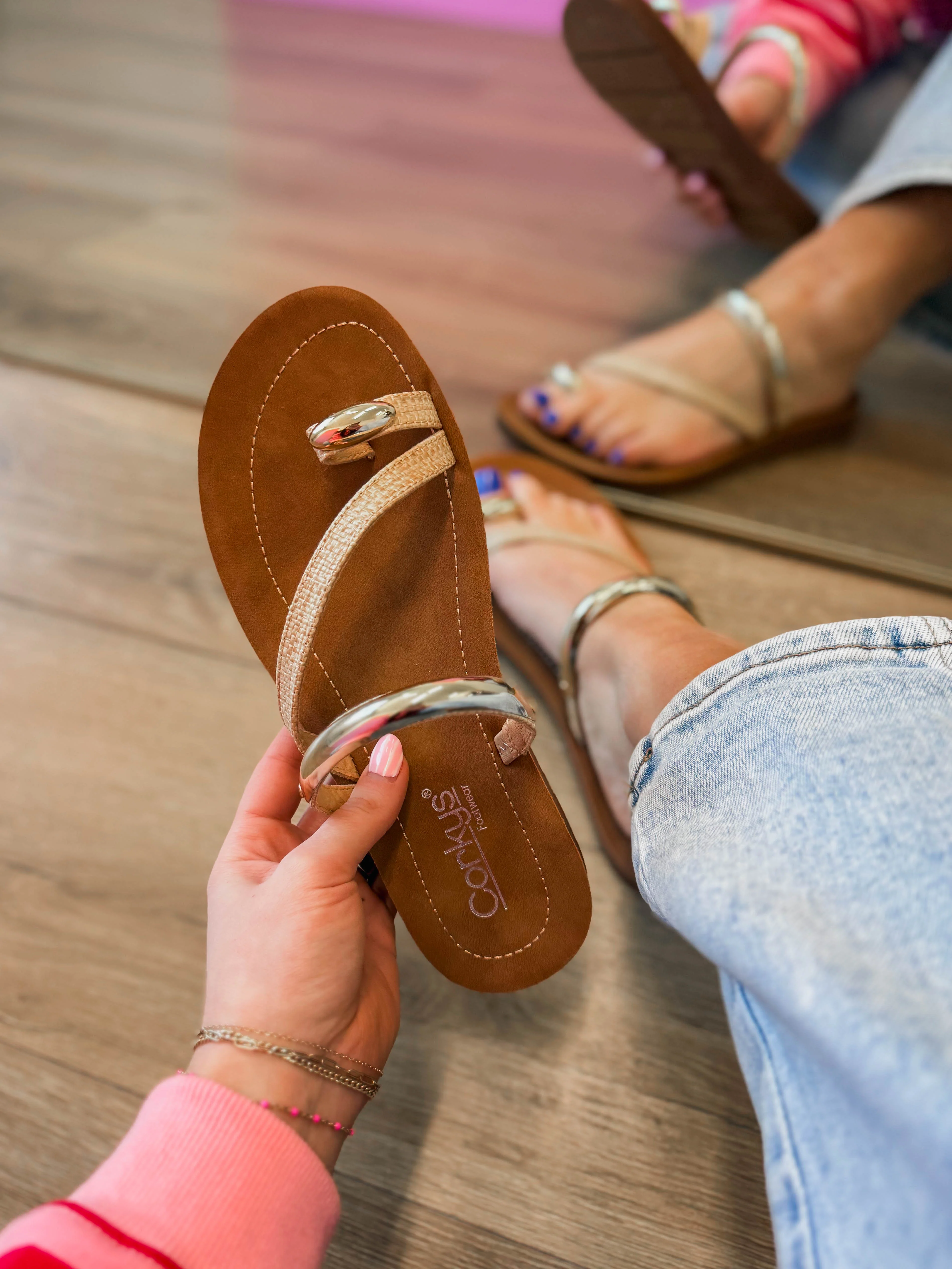 Corkys Hit The Strip Sandal-Raffia - Image 2