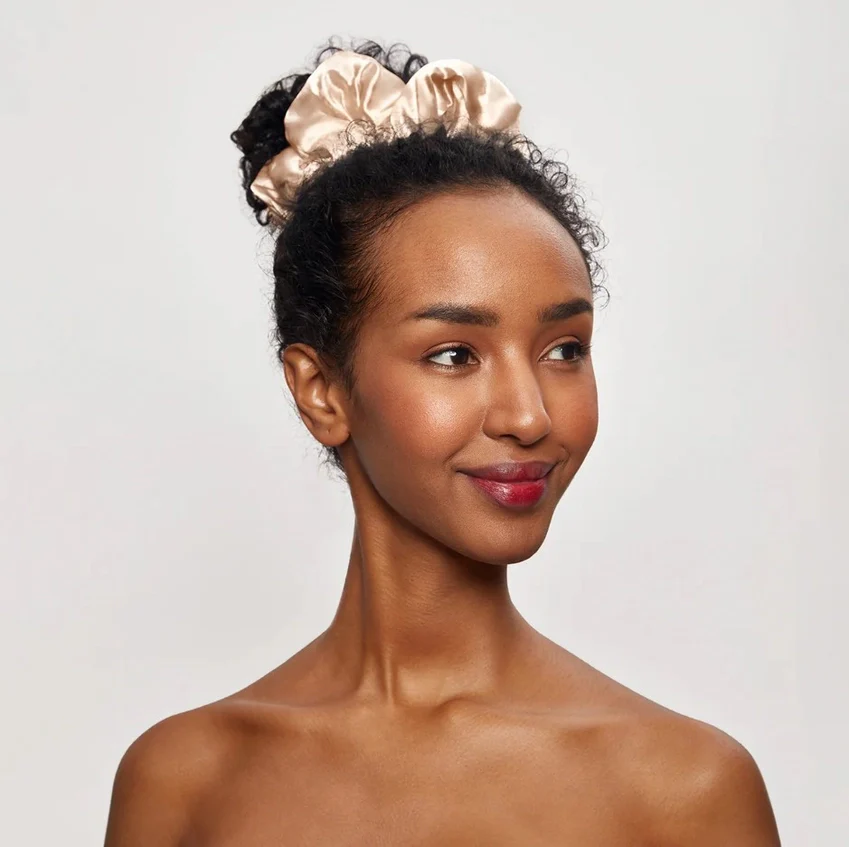 Holiday Cloud 9 Satin Pillow Scrunchie 1pc - Champagne - Image 4
