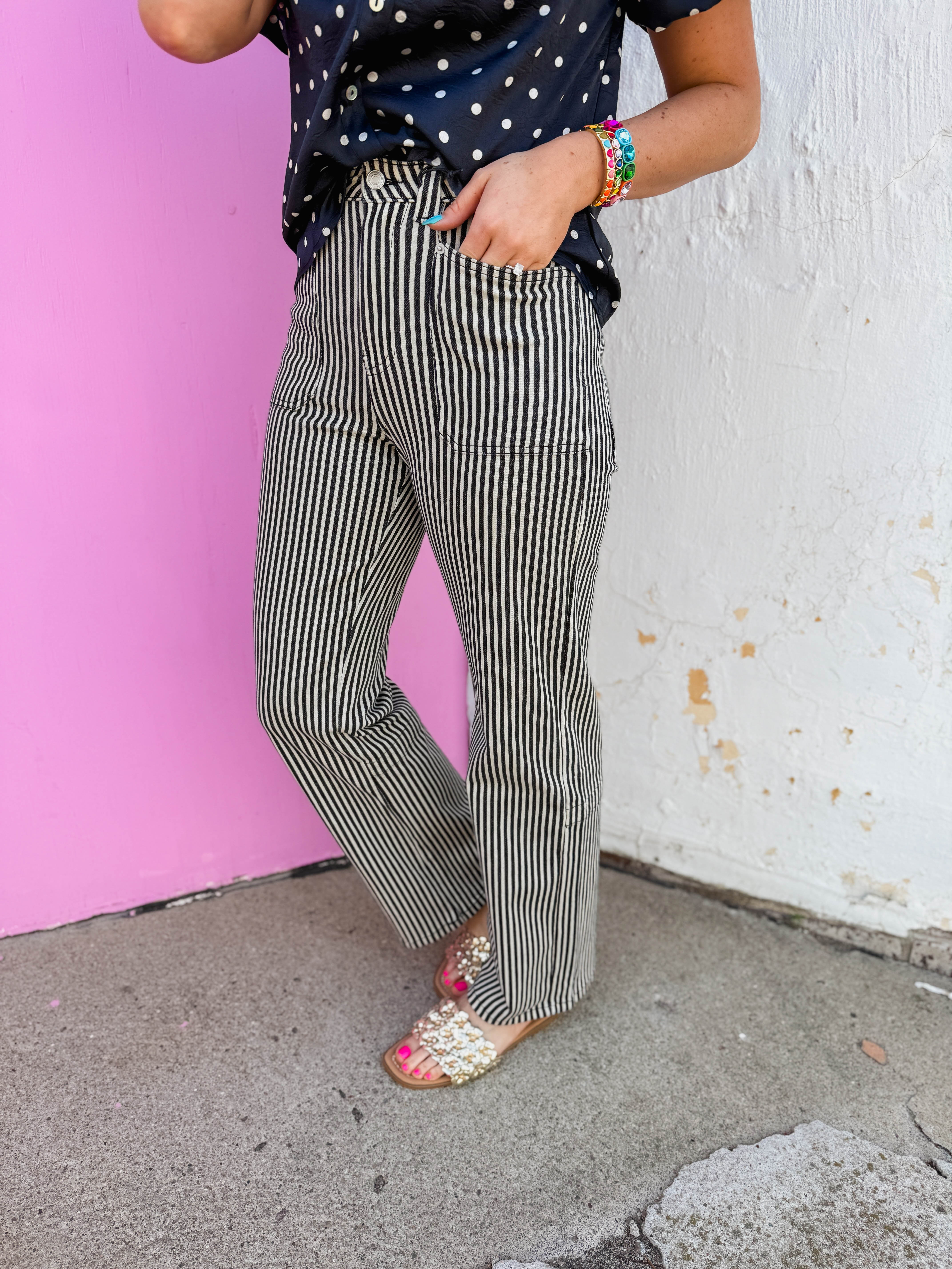 In Line High Rise Straight Leg Denim-Black - Image 4