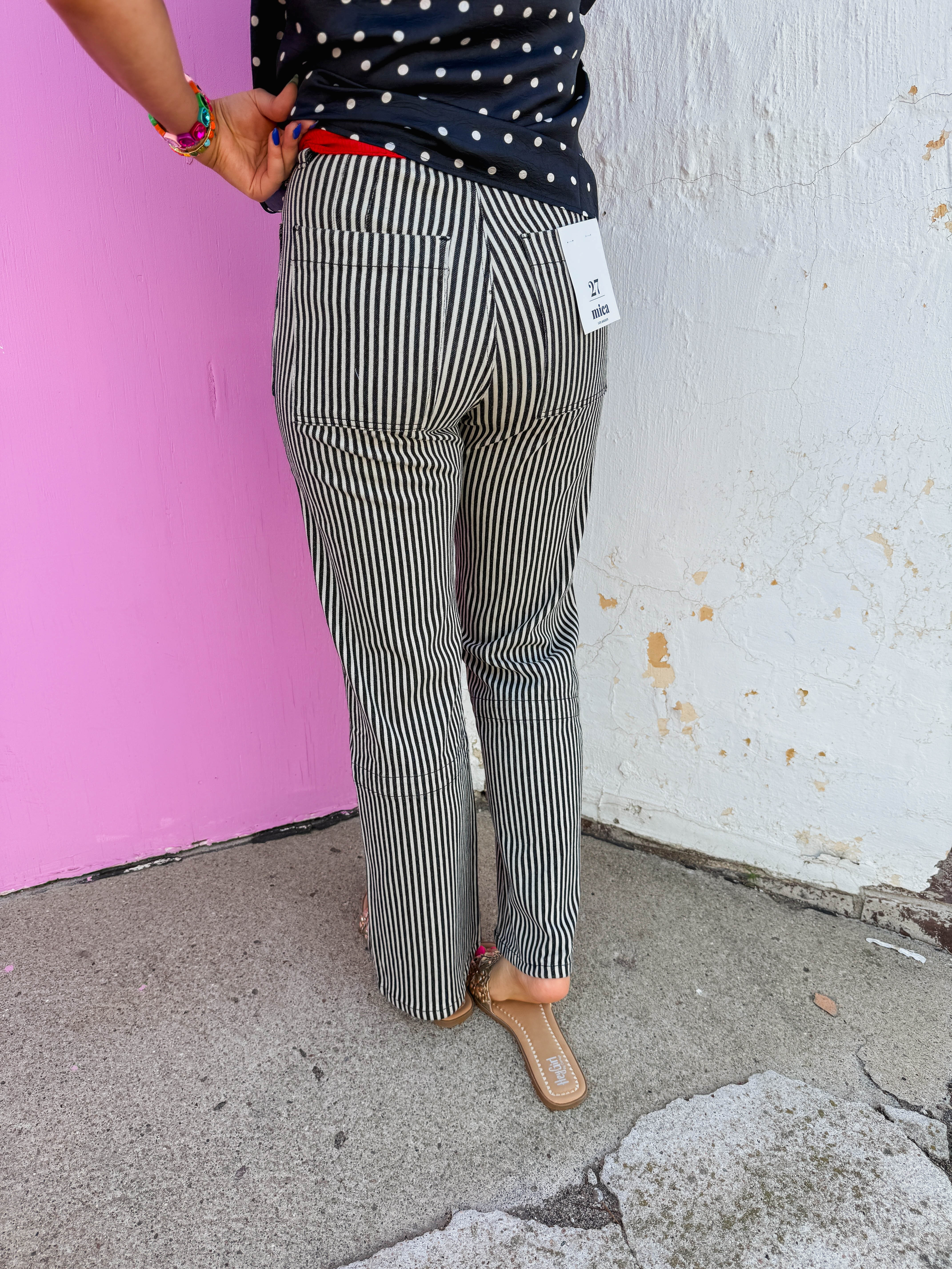 In Line High Rise Straight Leg Denim-Black - Image 8