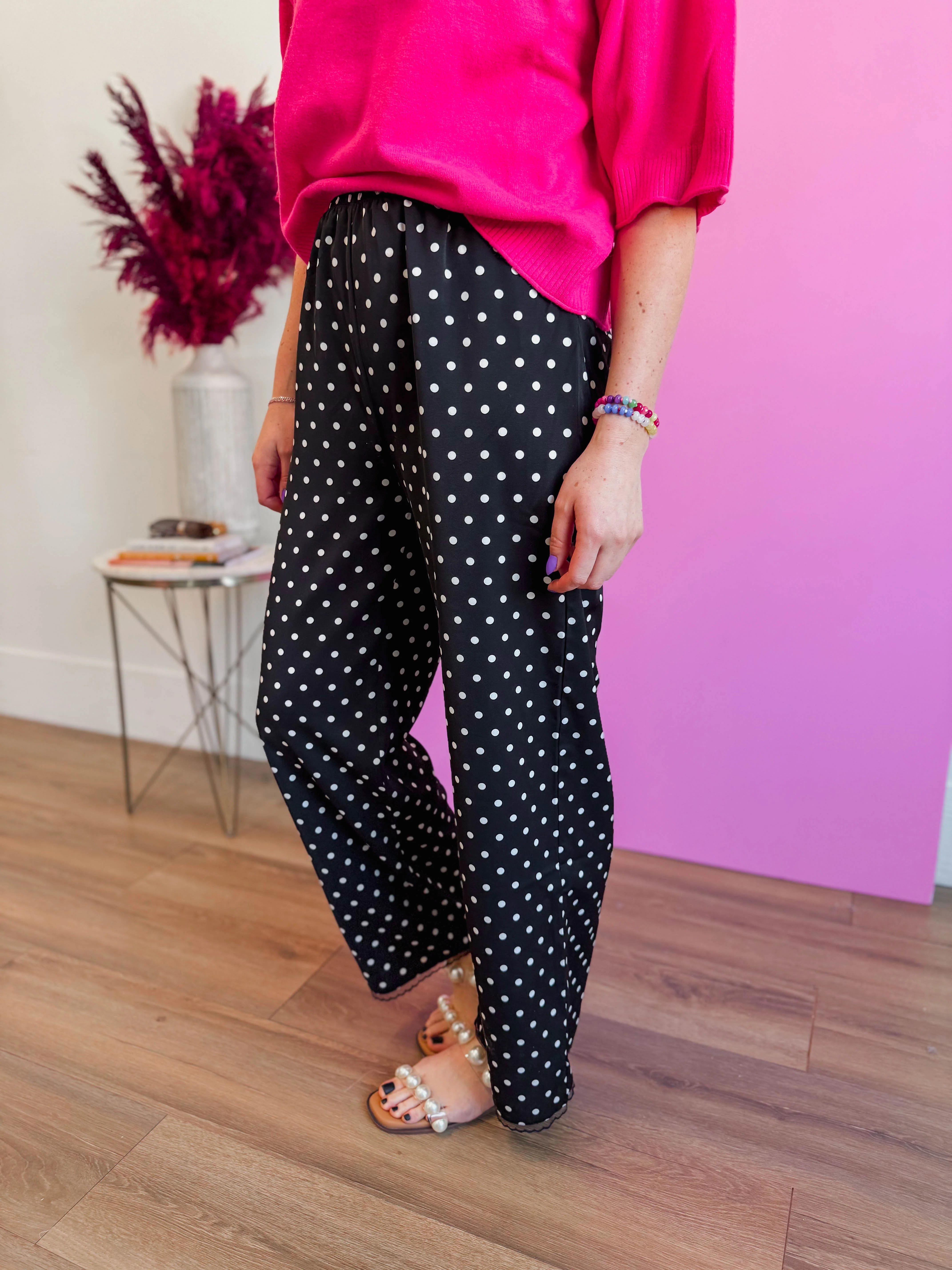 Gemma Polka Dot Satin Pants - Image 12