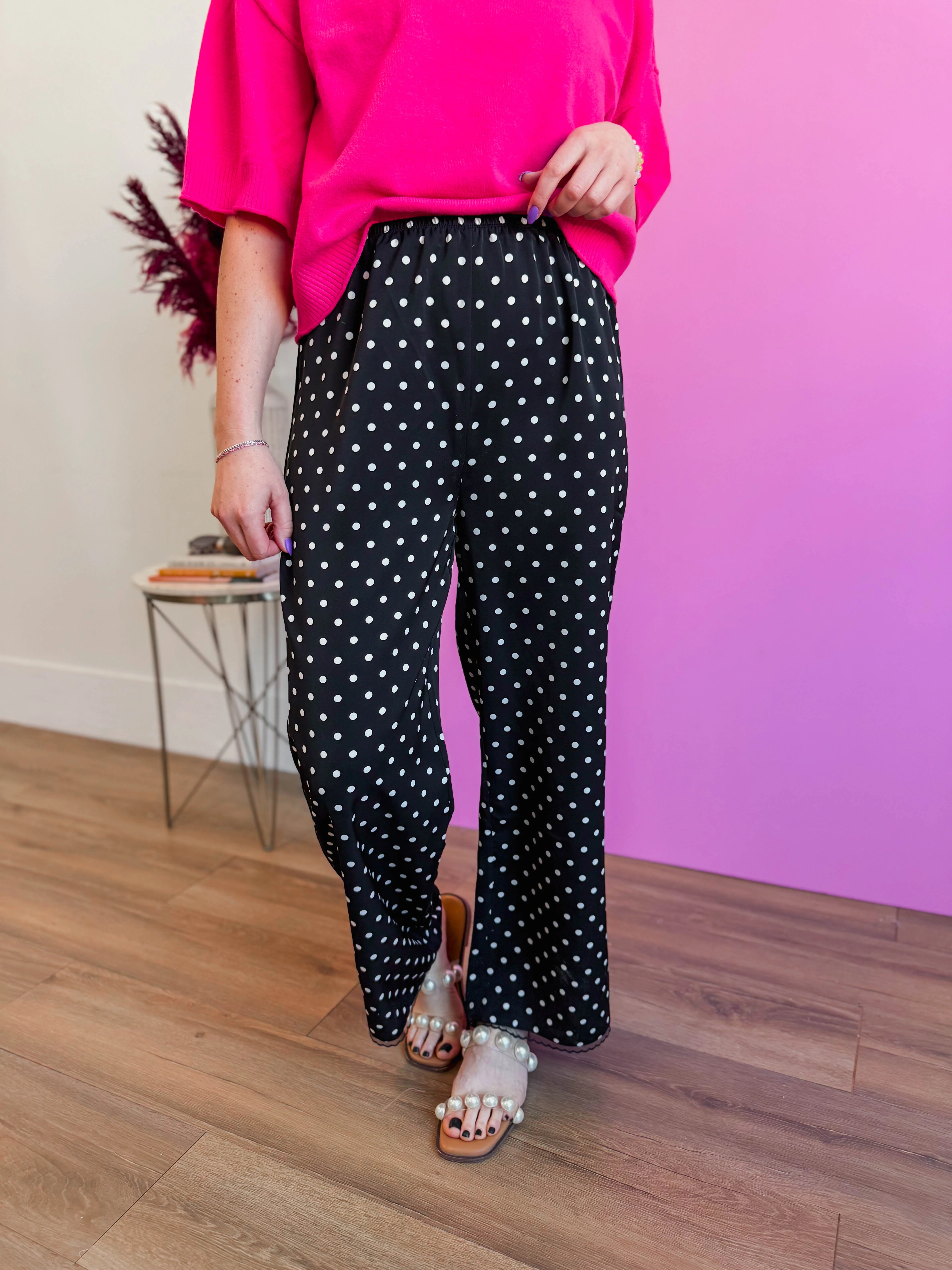 Gemma Polka Dot Satin Pants - Image 13
