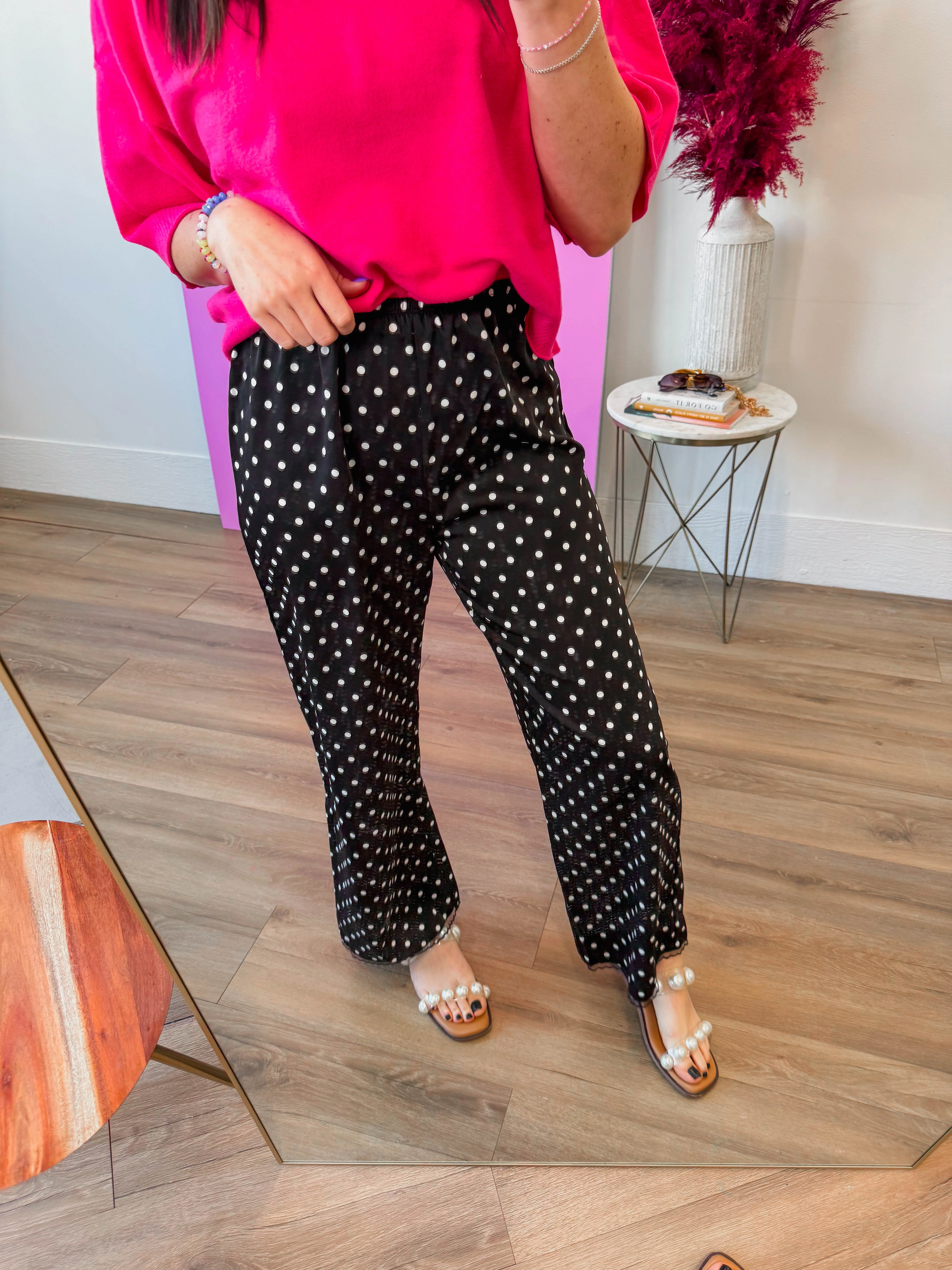 Gemma Polka Dot Satin Pants - Image 4