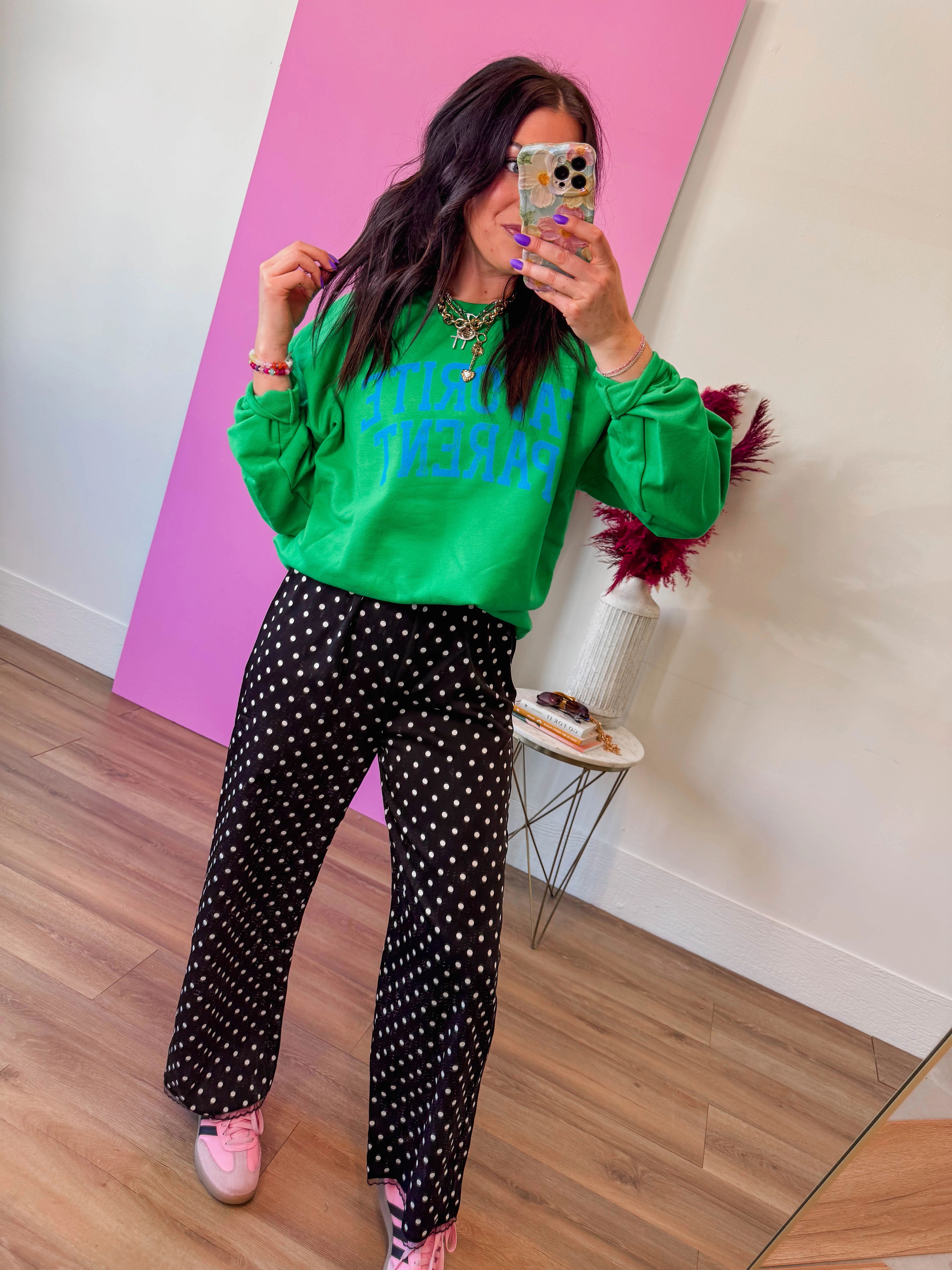 Gemma Polka Dot Satin Pants - Image 8