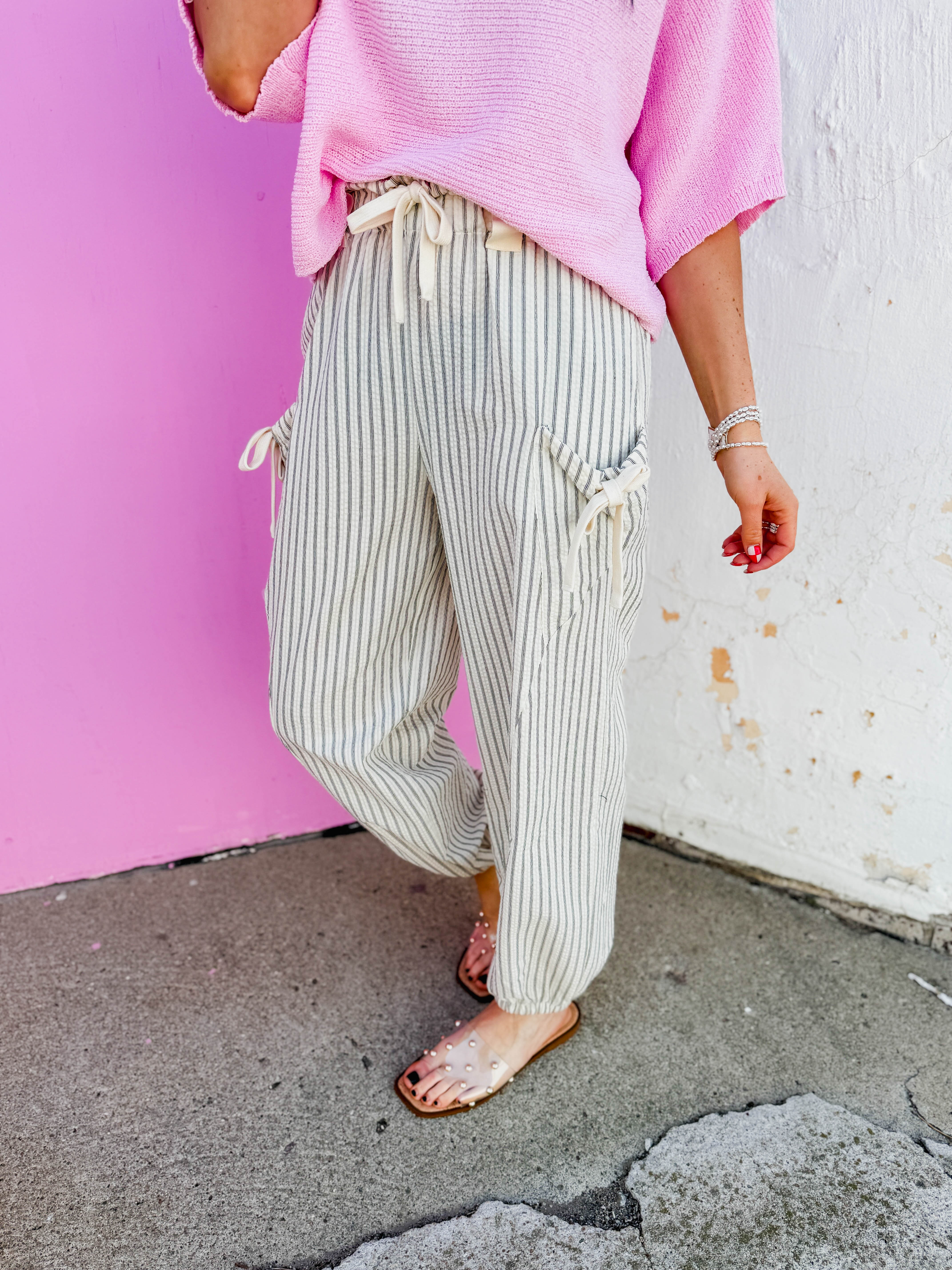 Josie Striped Pants-White/Black - Image 3