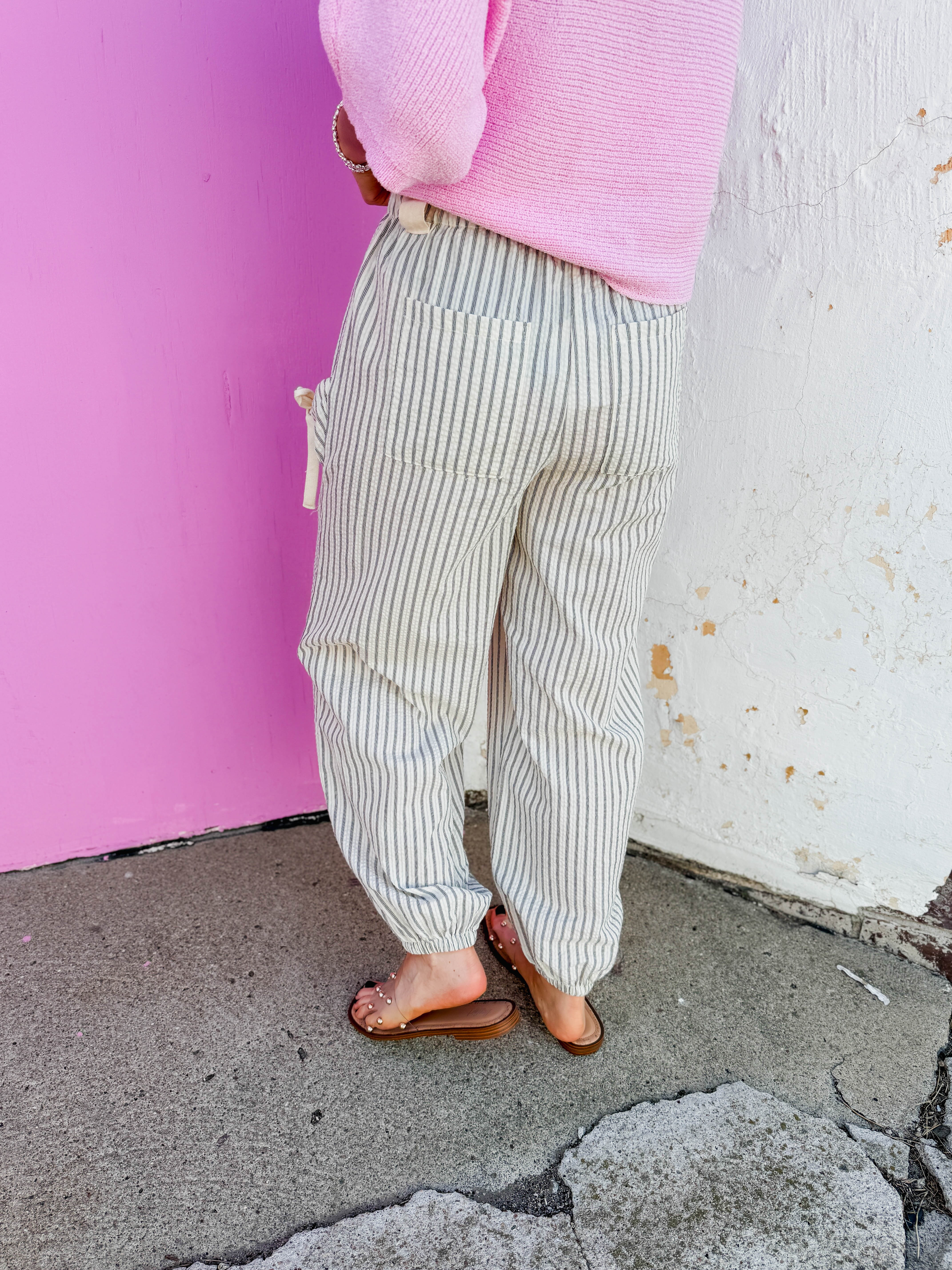 Josie Striped Pants-White/Black - Image 4