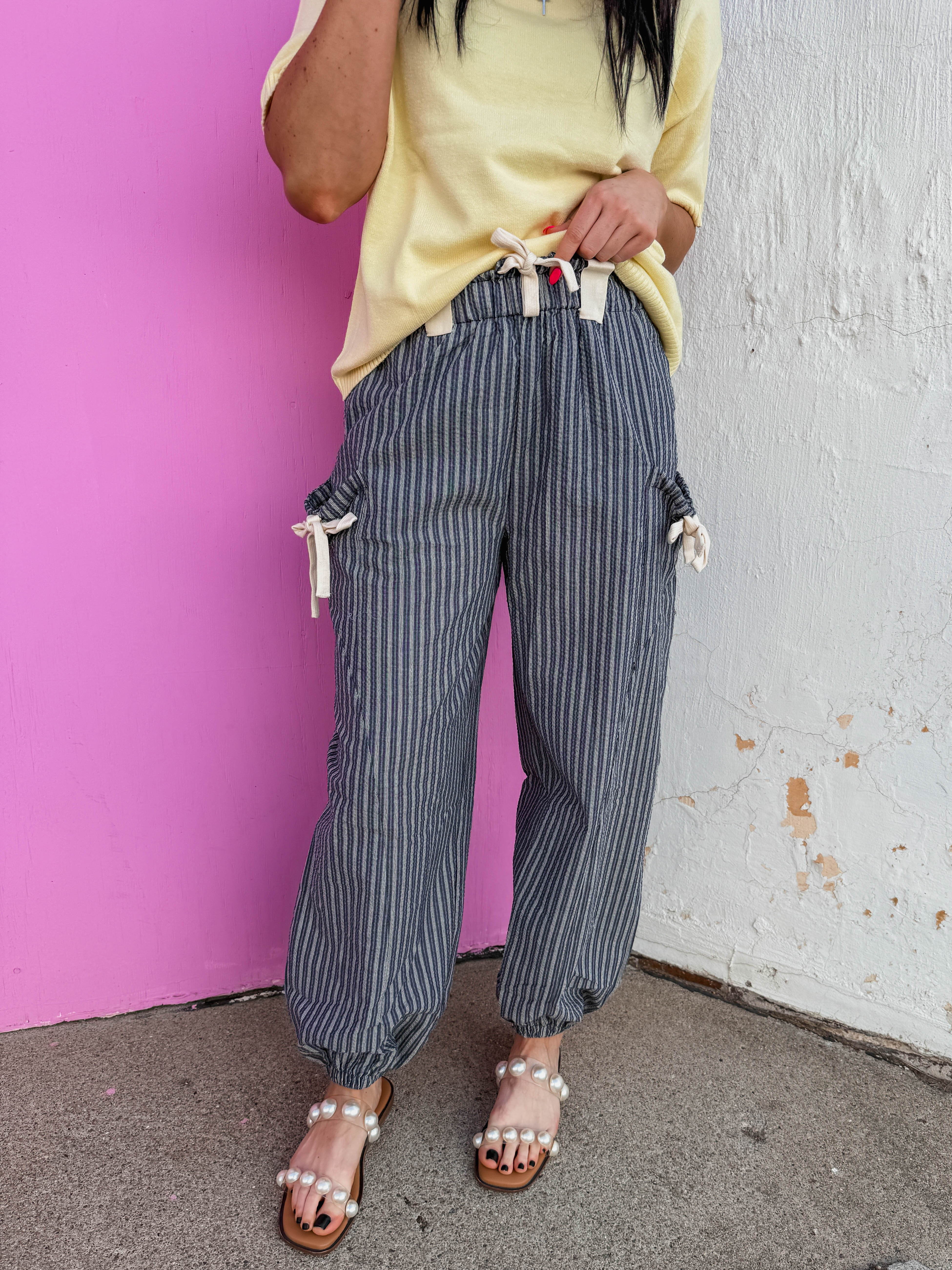 Josie Striped Pants-Navy/White - Image 4