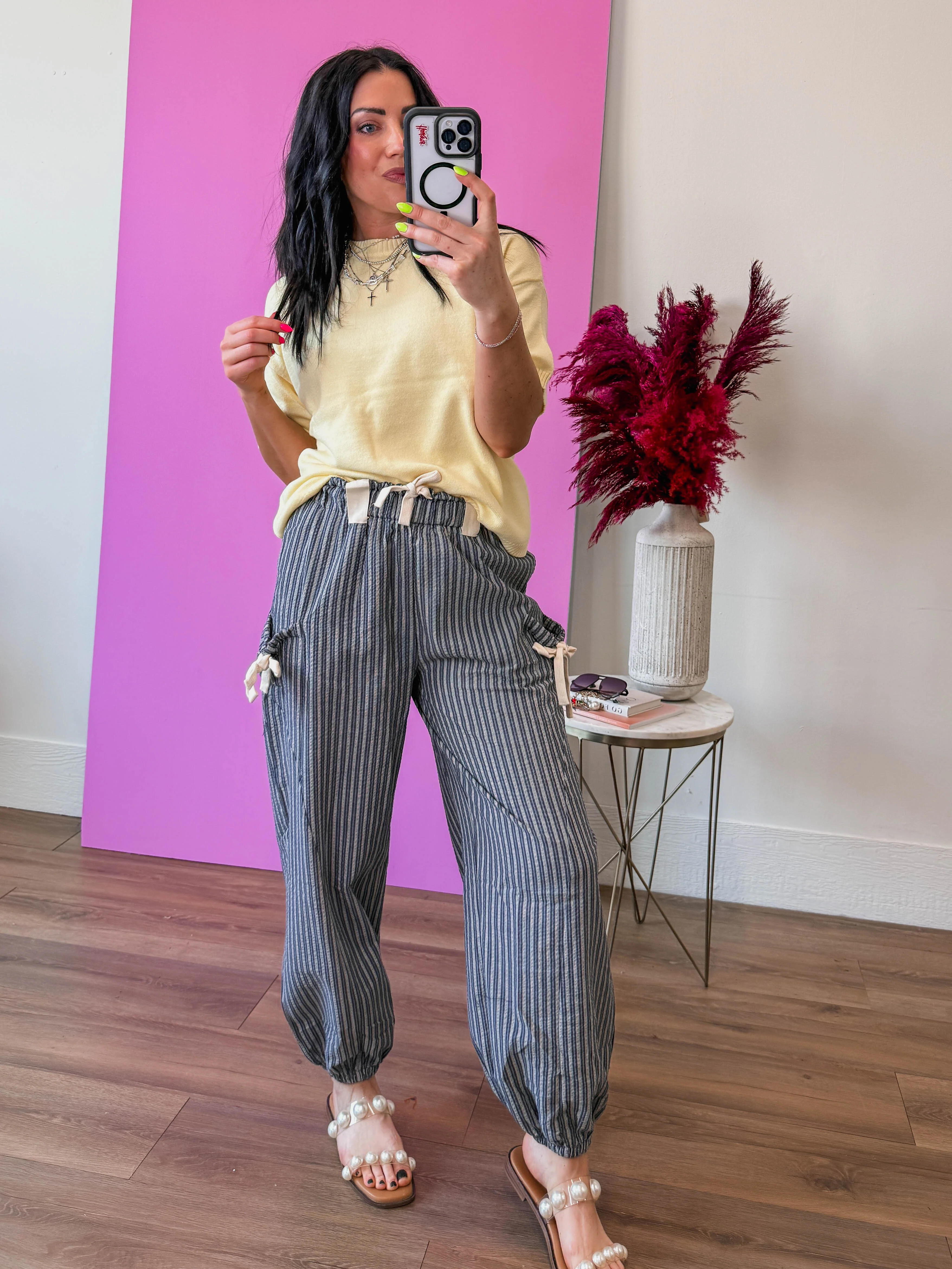 Josie Striped Pants-Navy/White - Image 7
