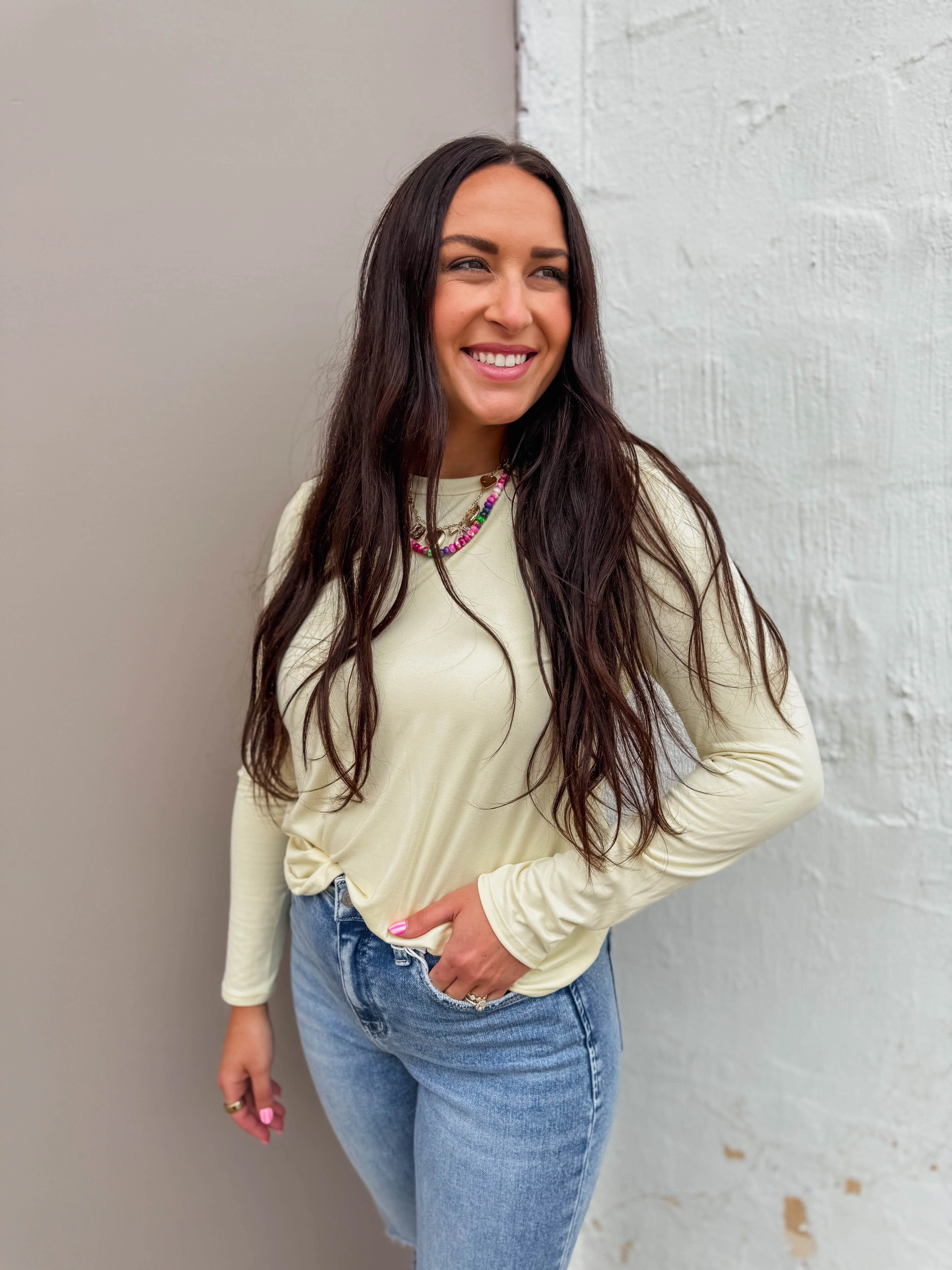 Karter Long Sleeve Top-Banana - Image 3