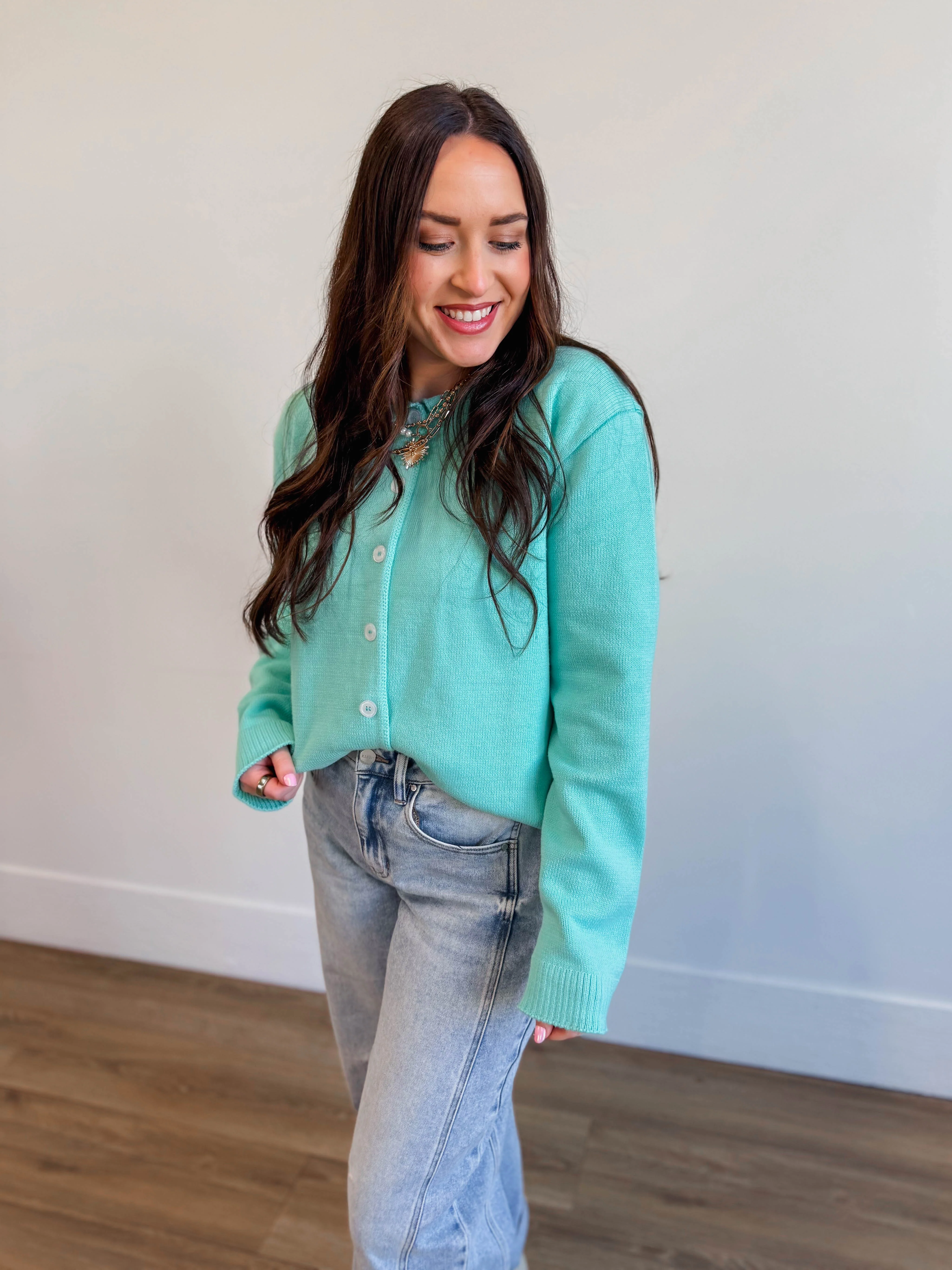 Kenzie Cardigan-Aqua - Image 4