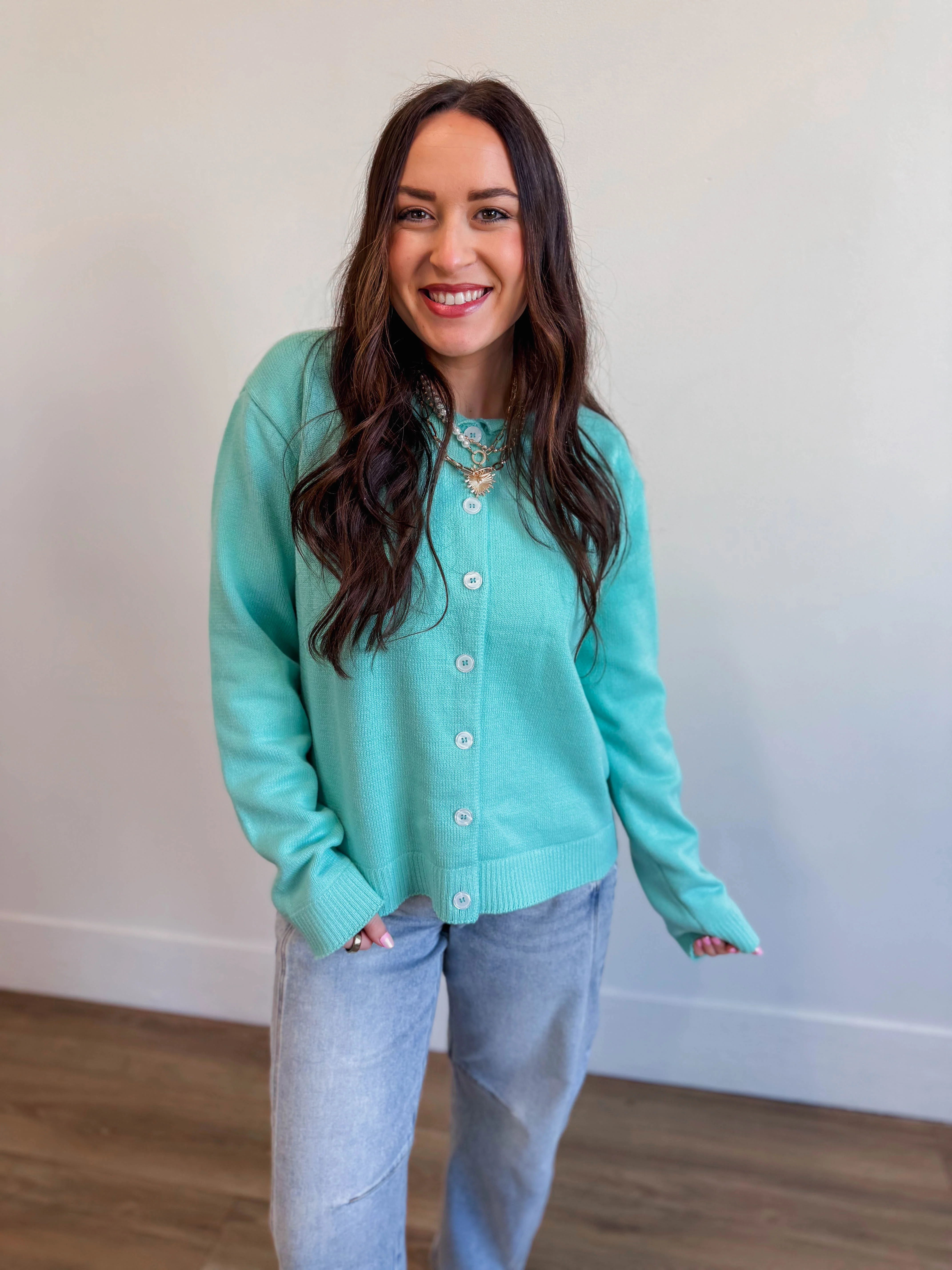 Kenzie Cardigan-Aqua - Image 6