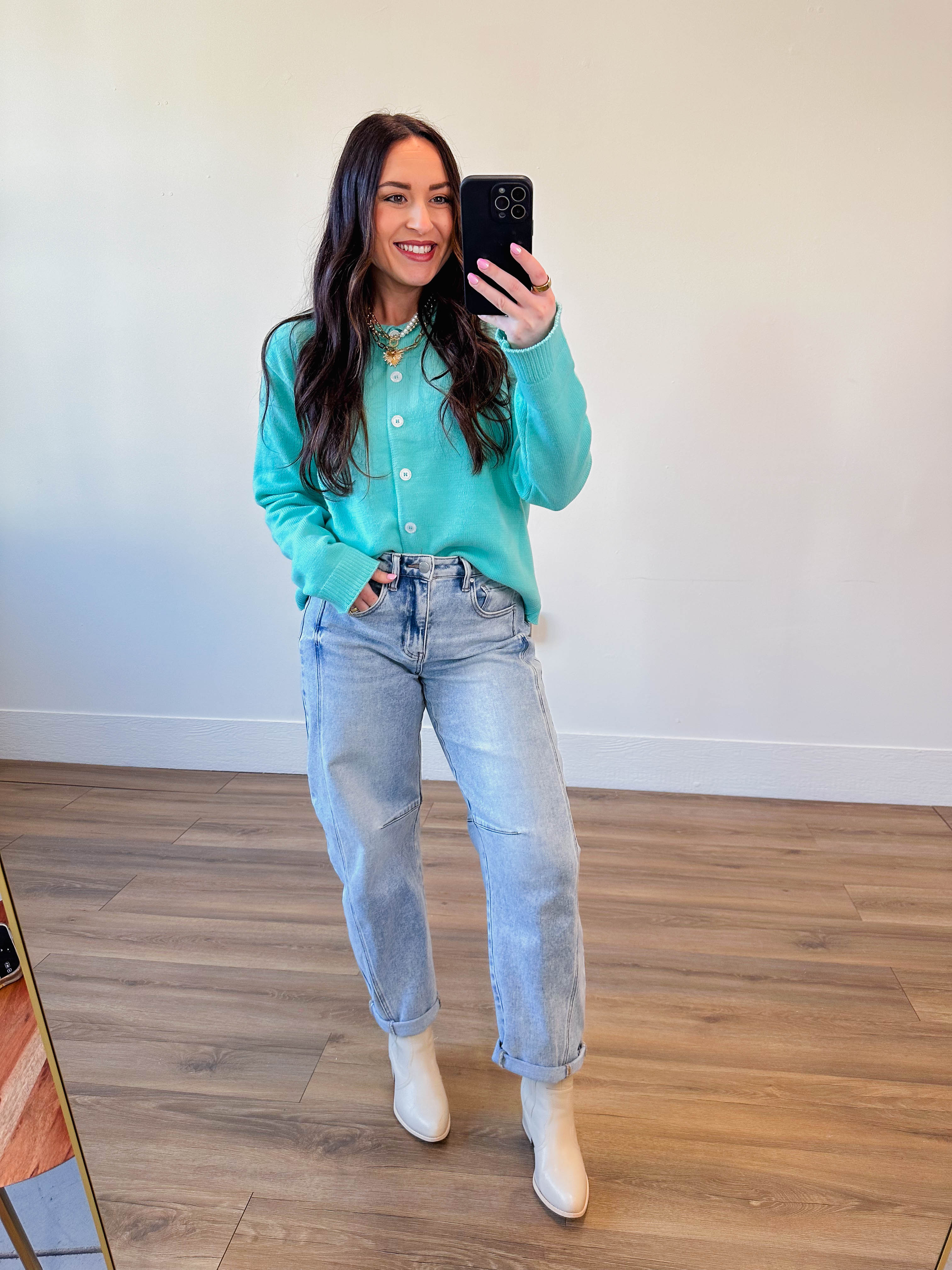 Kenzie Cardigan-Aqua - Image 8