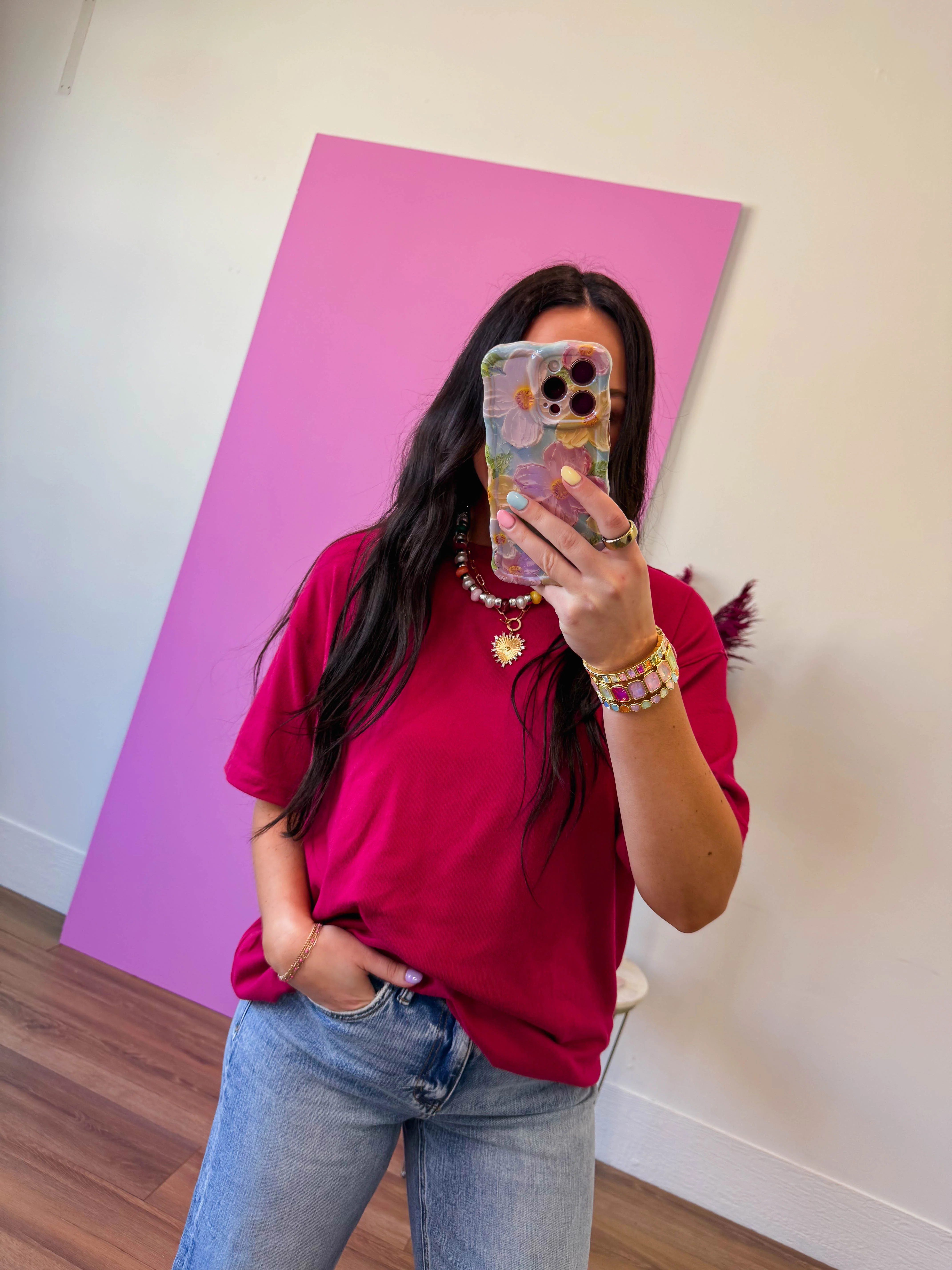 Kenzie Tee-Plum Pink - Image 5