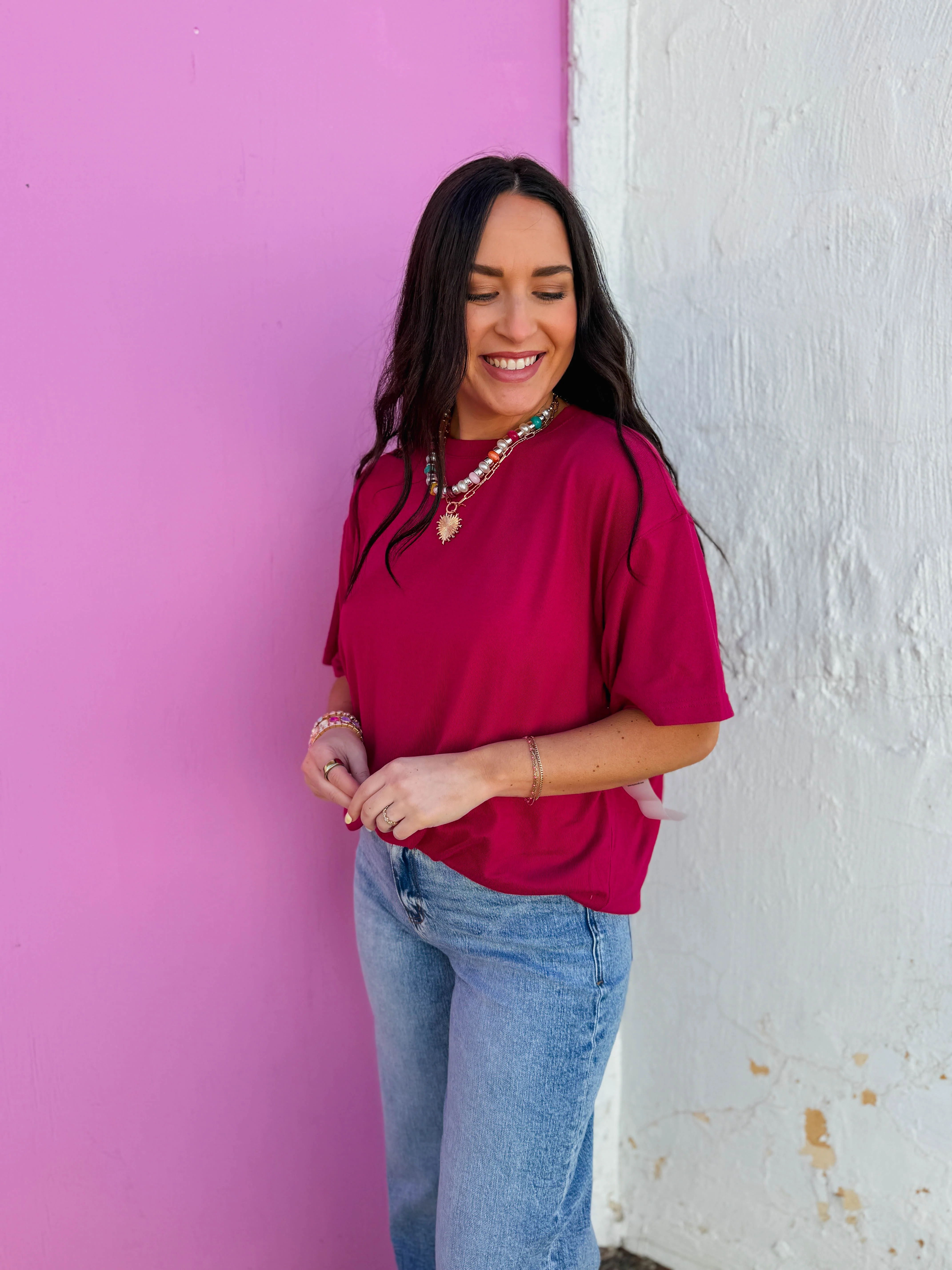 Kenzie Tee-Plum Pink - Image 6