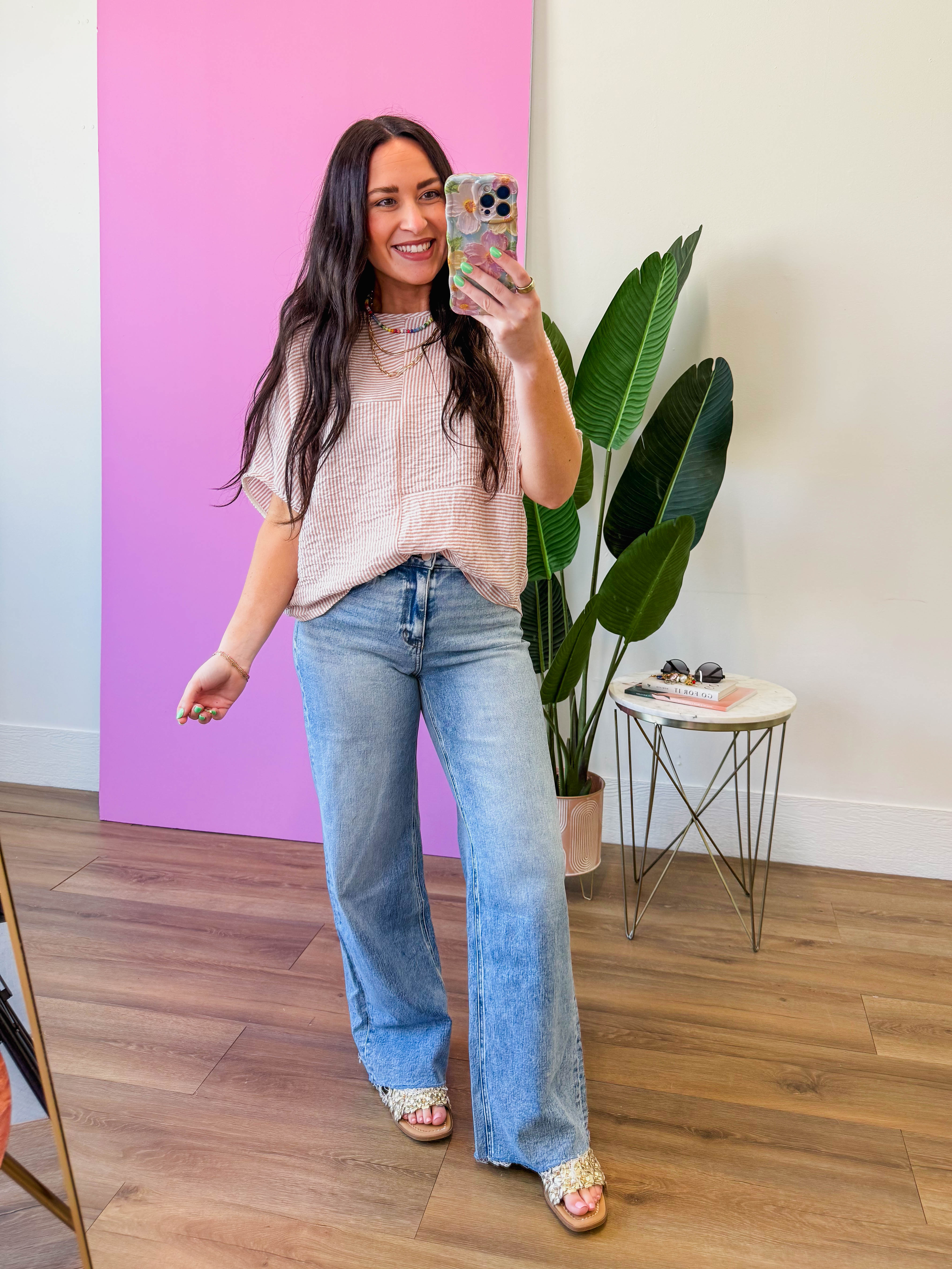 Kerri Striped Top-Terracotta - Image 7