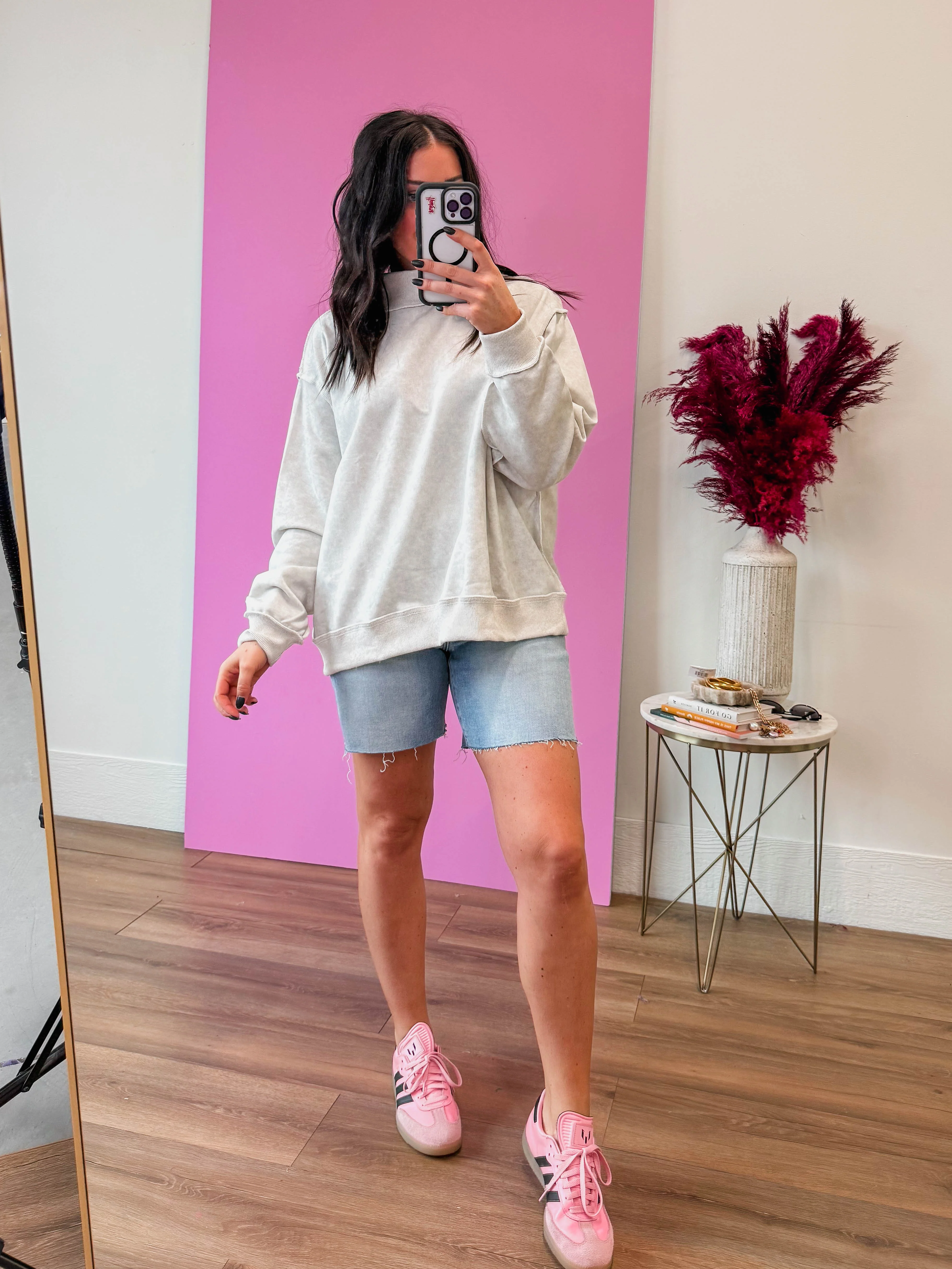 Kollins Mock Neck Sweatshirt-Ash Grey - Image 11