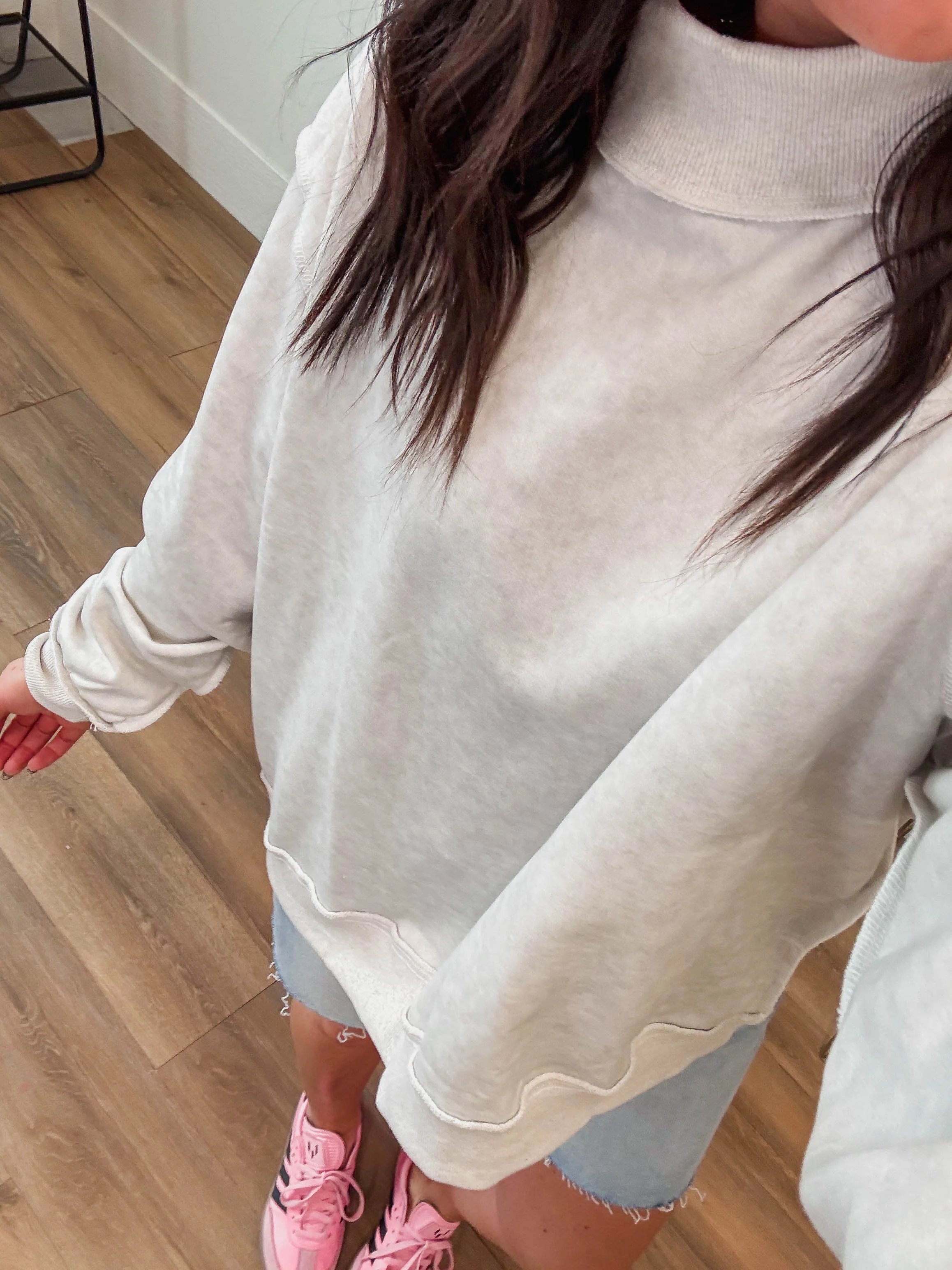 Kollins Mock Neck Sweatshirt-Ash Grey - Image 6