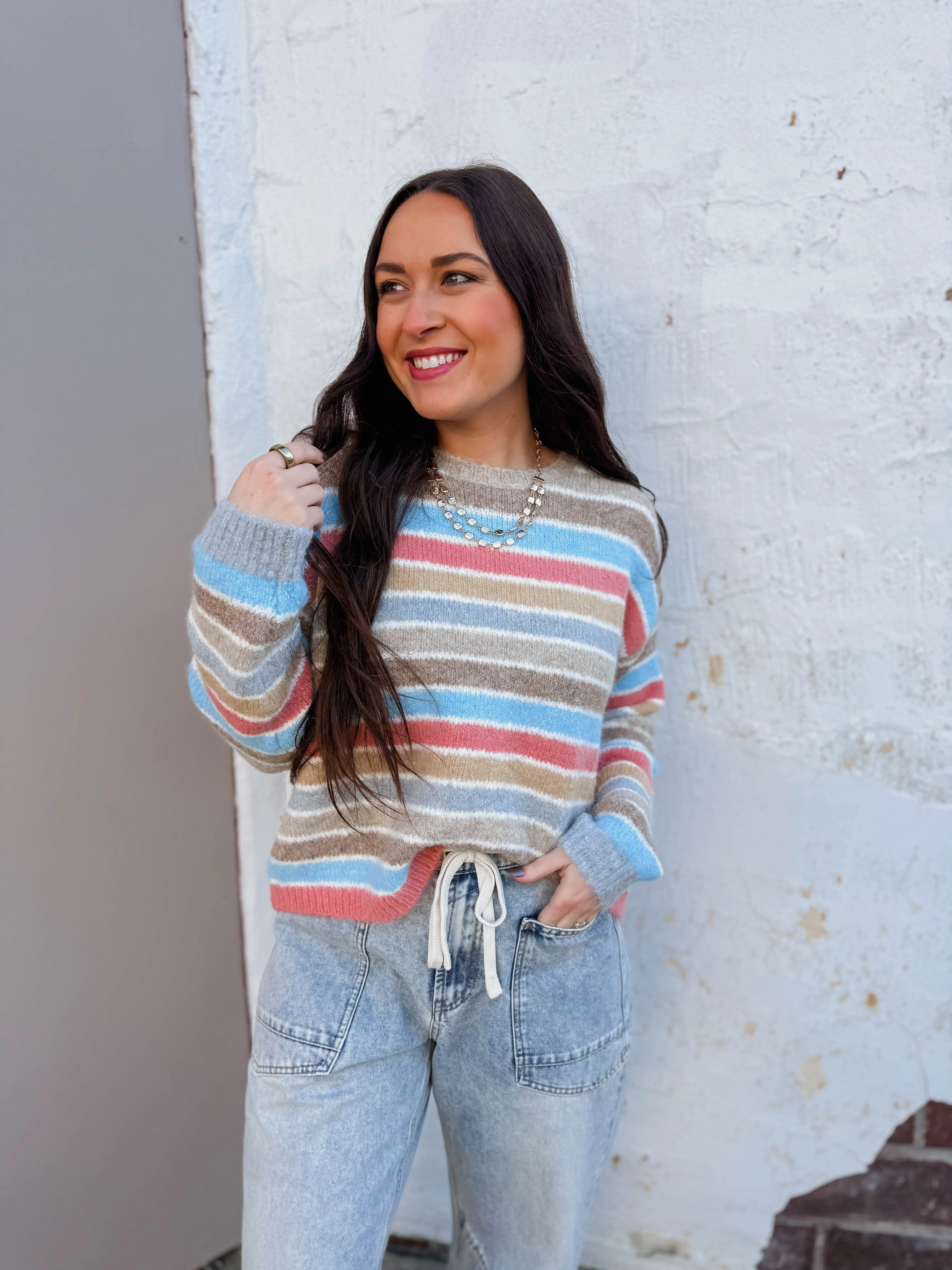 Kollins Striped Sweater-Champagne Mix - Image 3
