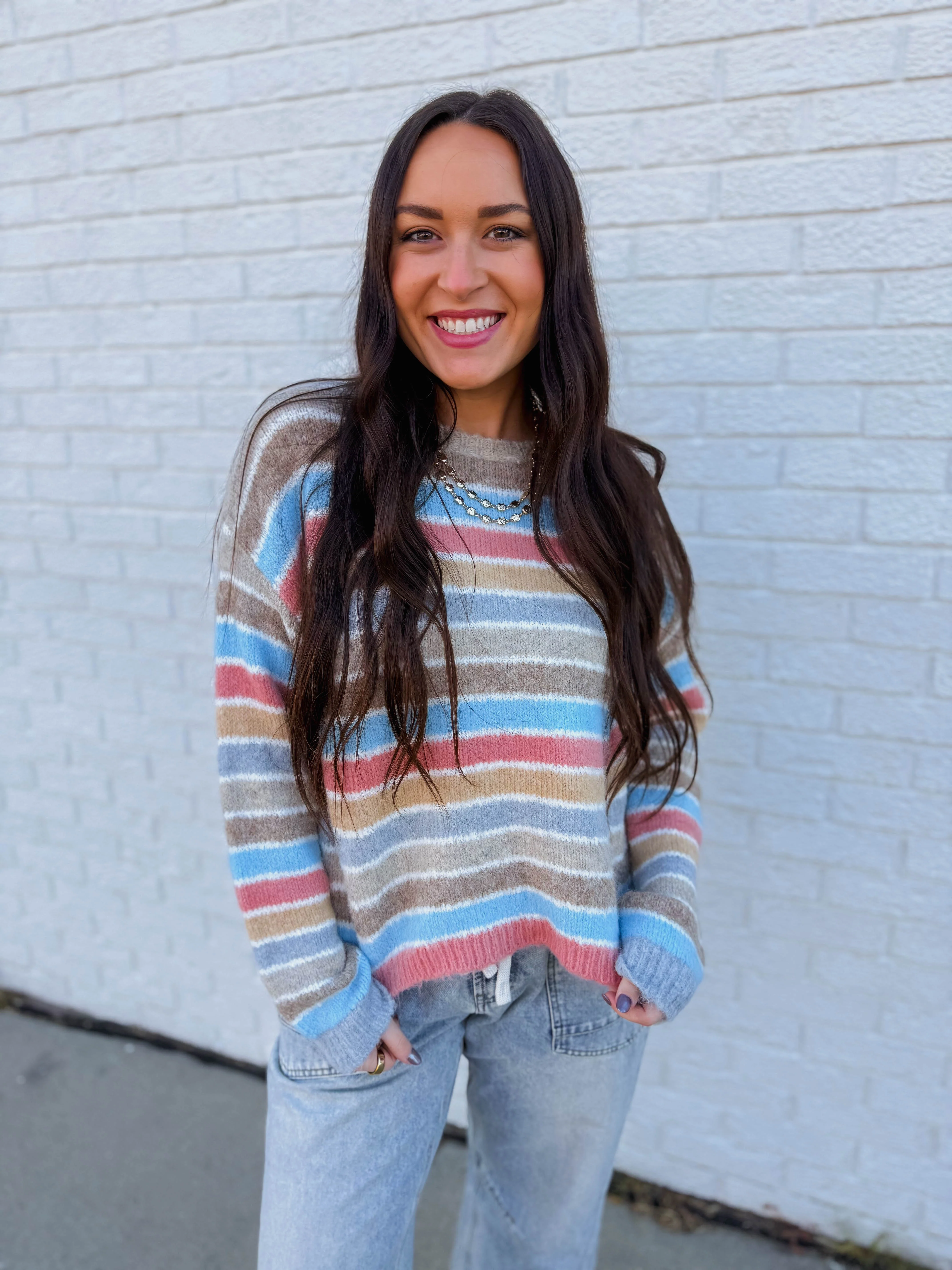 Kollins Striped Sweater-Champagne Mix - Image 5
