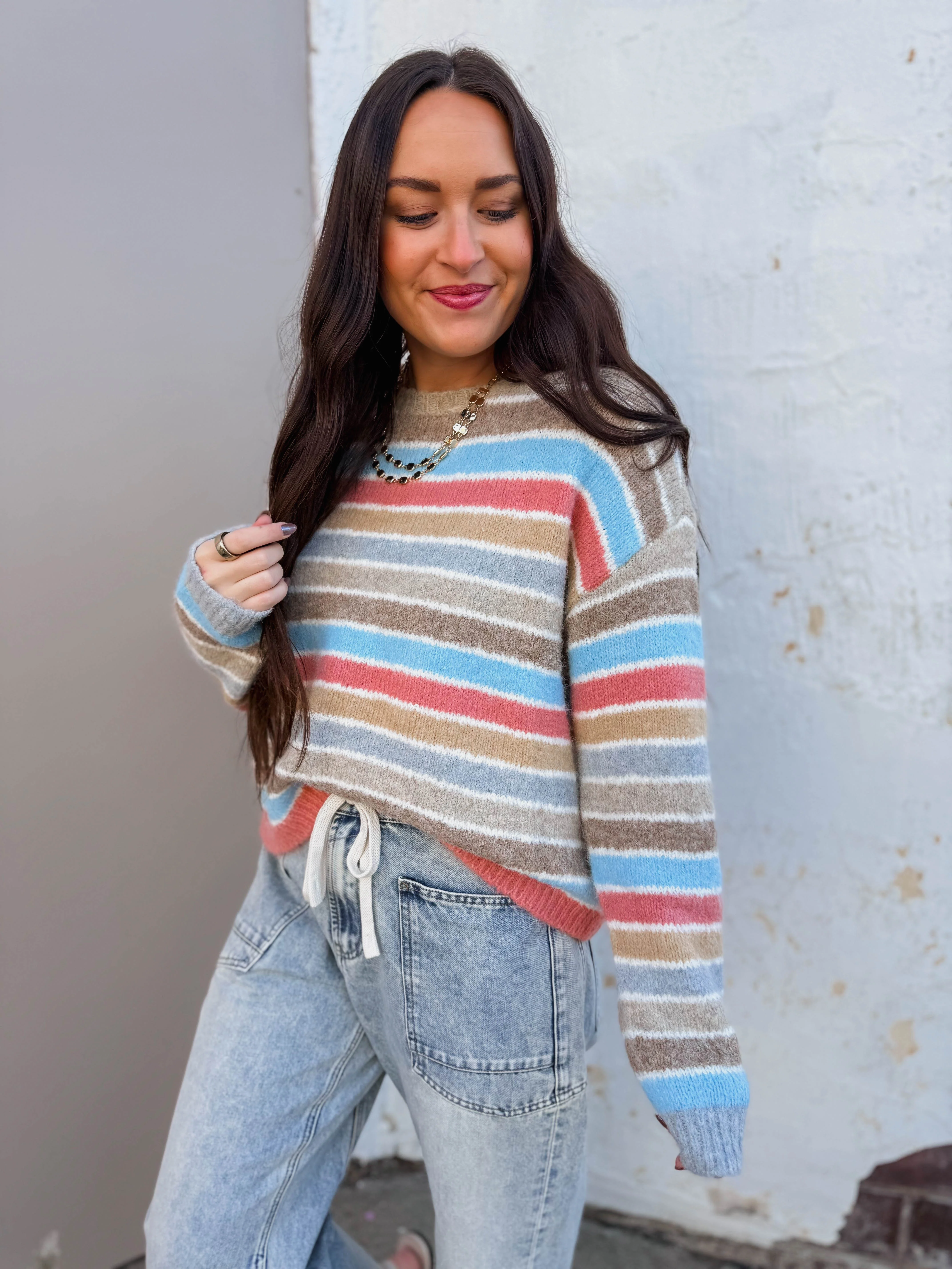 Kollins Striped Sweater-Champagne Mix - Image 6