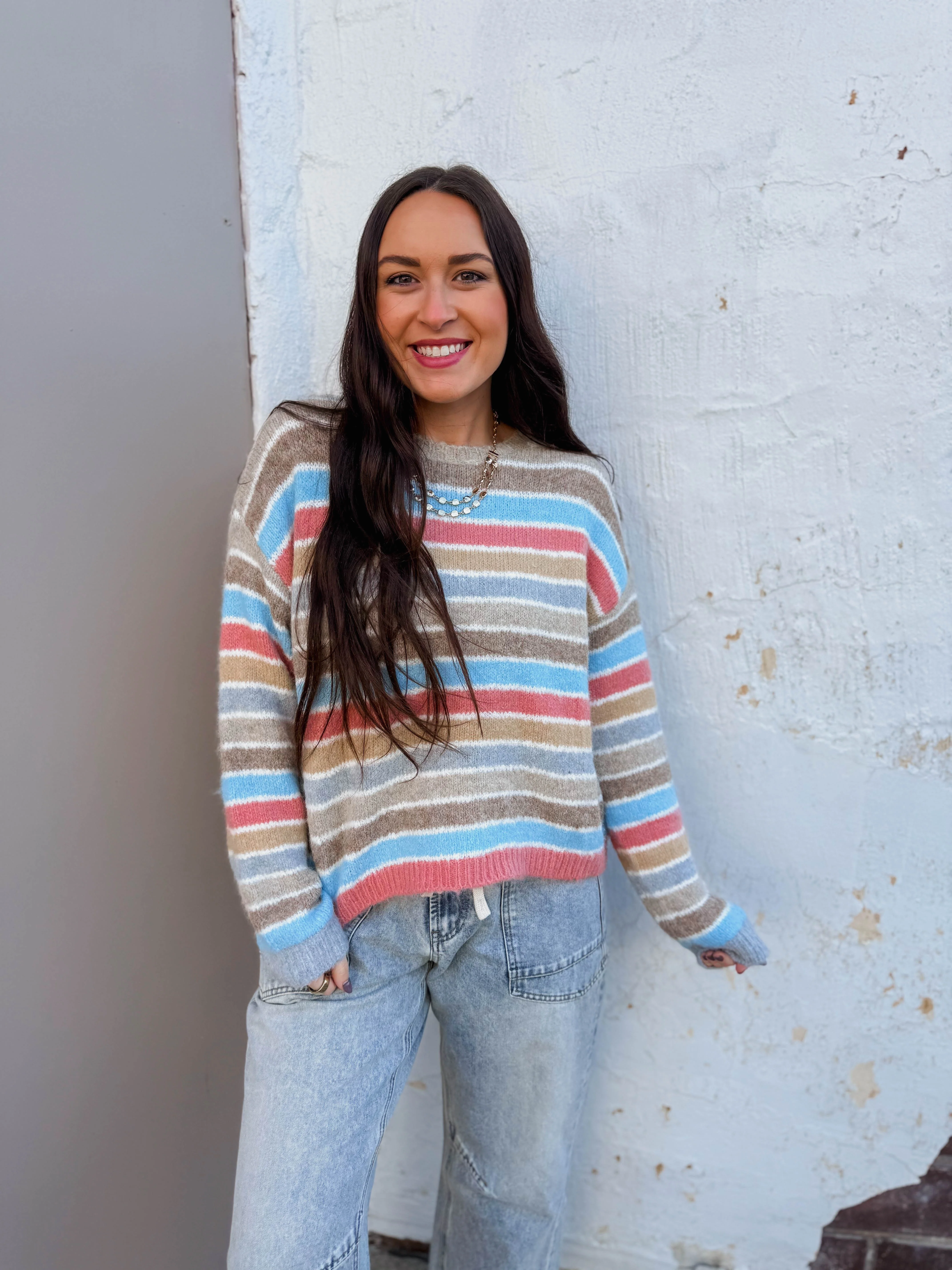 Kollins Striped Sweater-Champagne Mix - Image 7