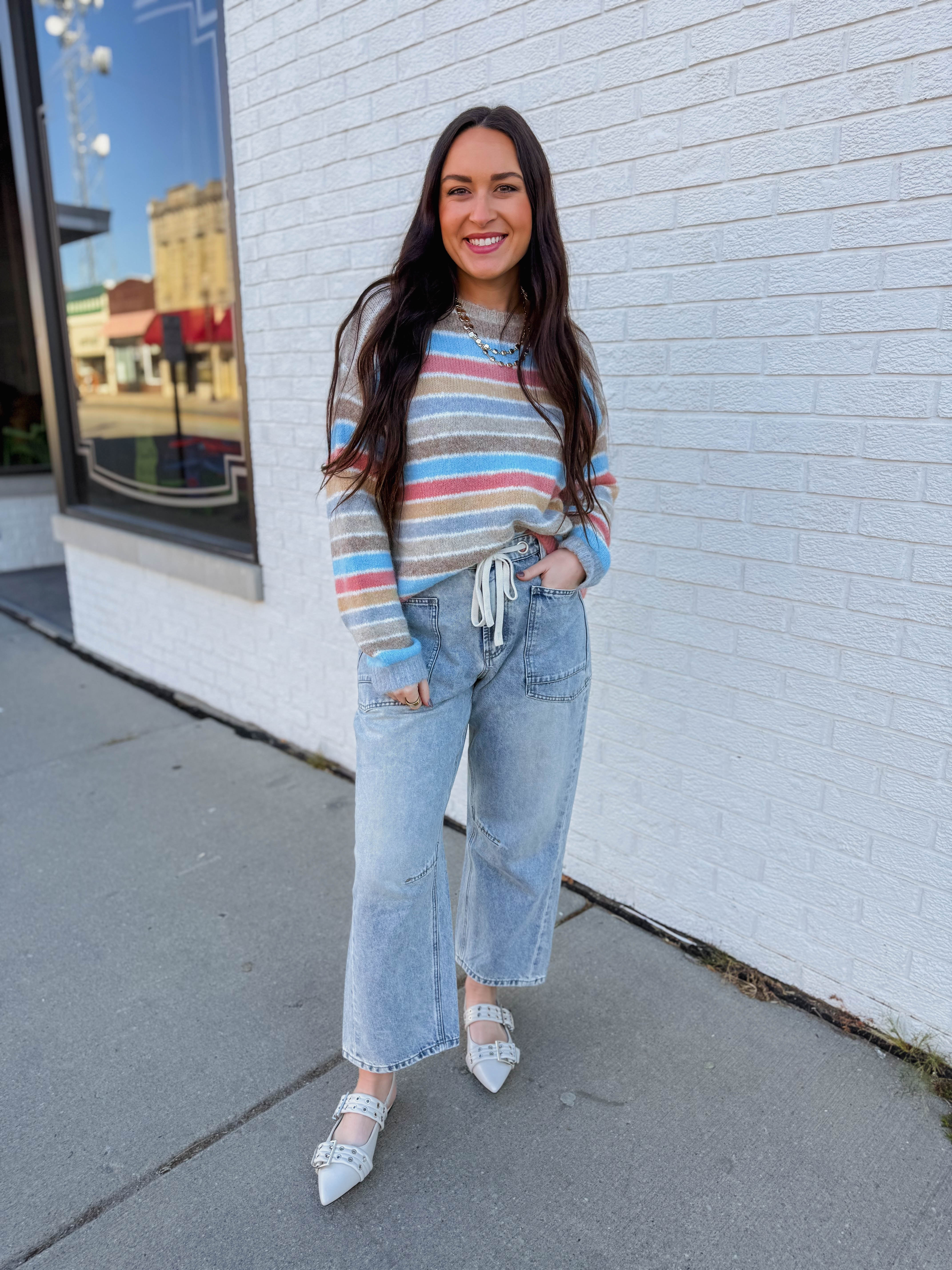 Kollins Striped Sweater-Champagne Mix - Image 9