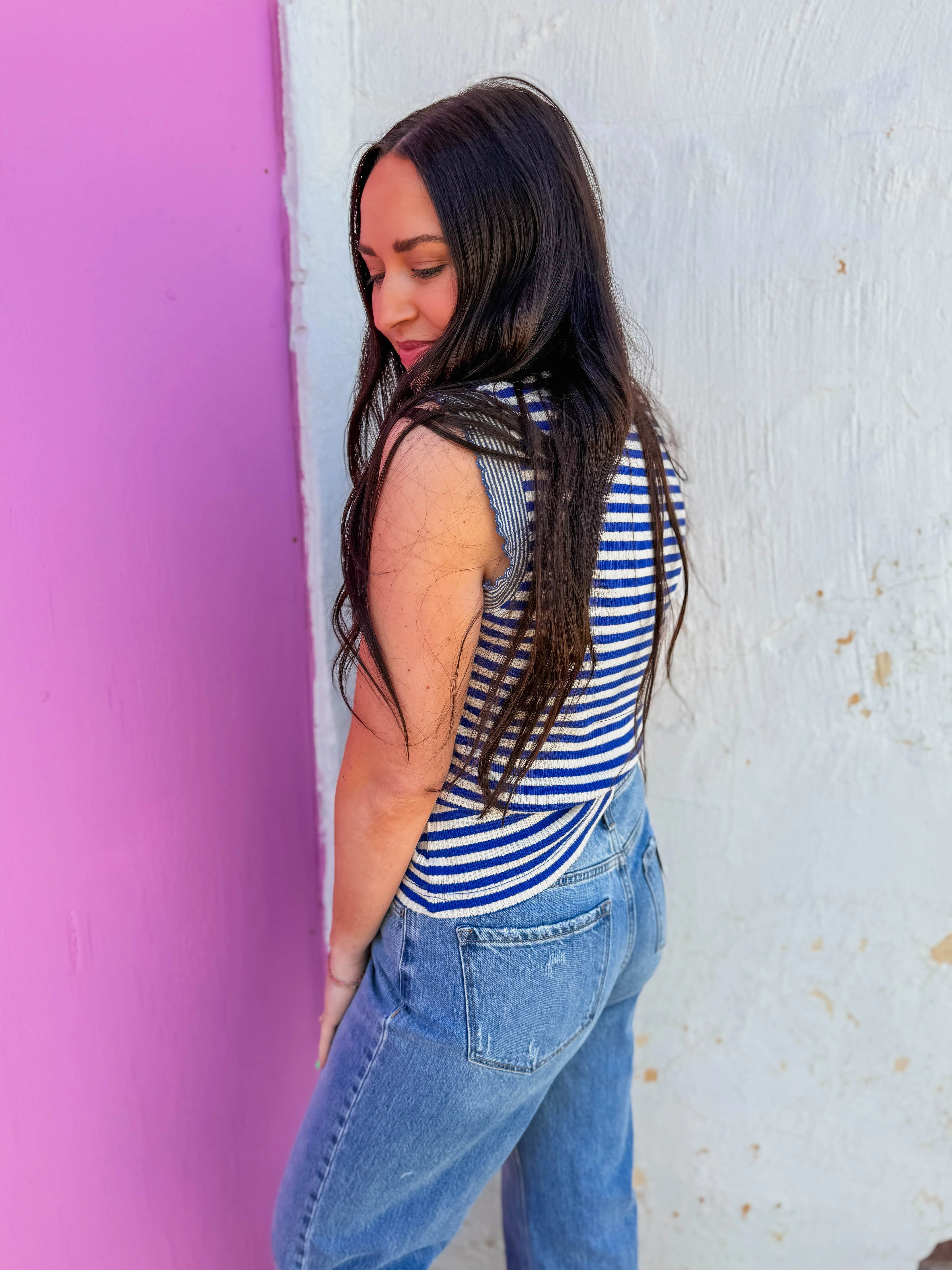 Lauren Striped Tank-Blue - Image 4