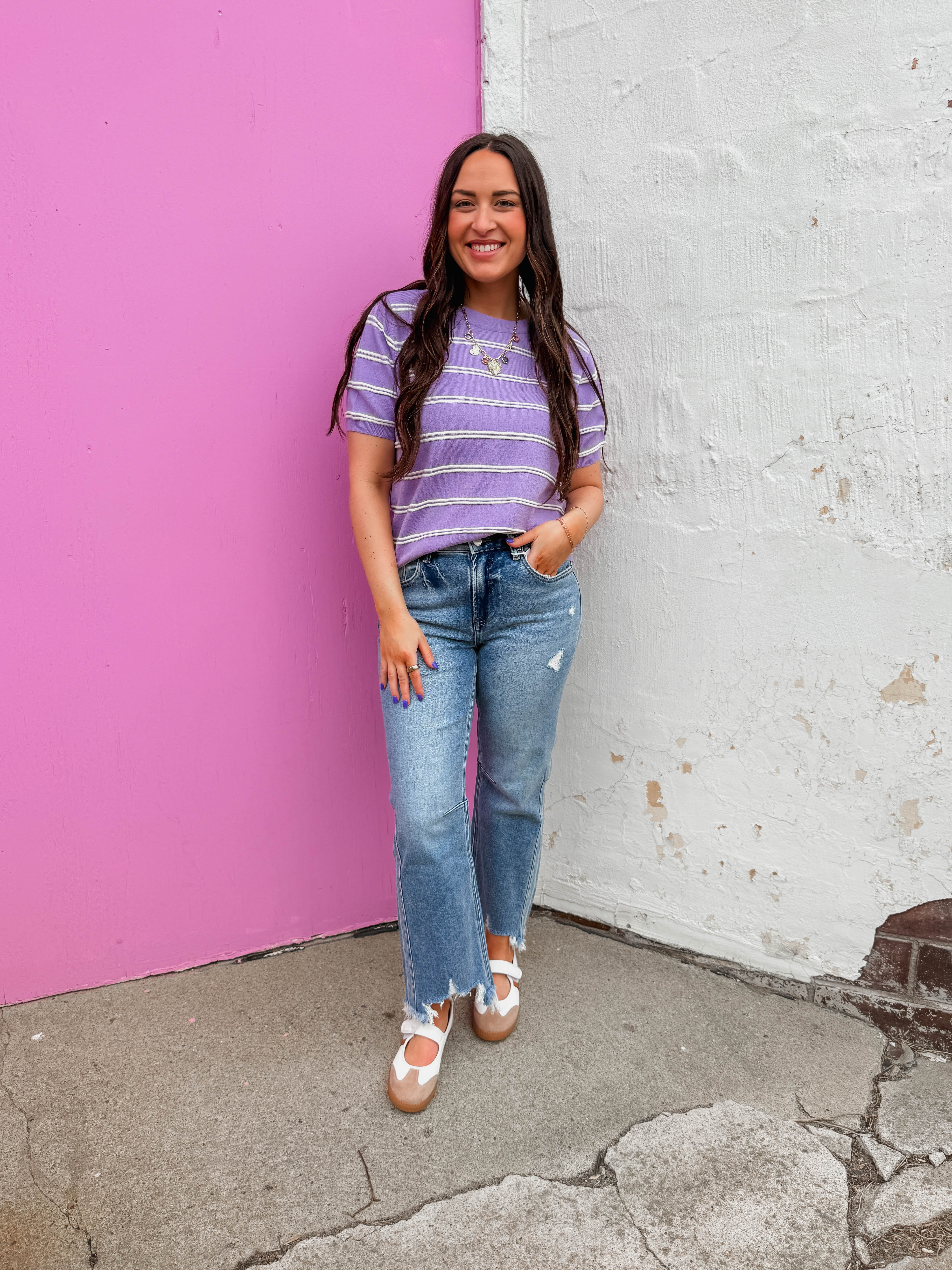 Lauryn Striped Knit Top - Image 2