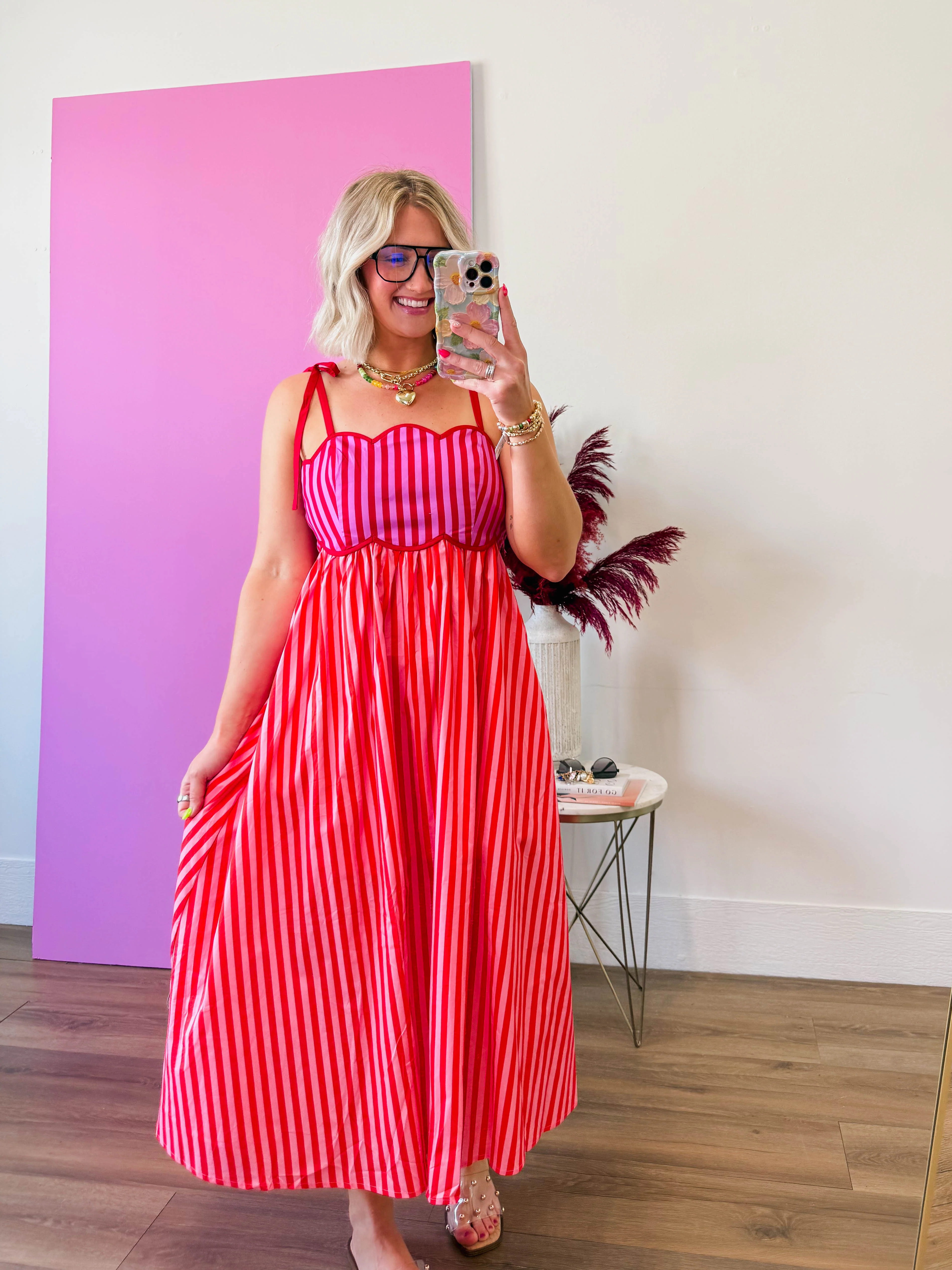 Lena Striped Midi Dress - Image 7