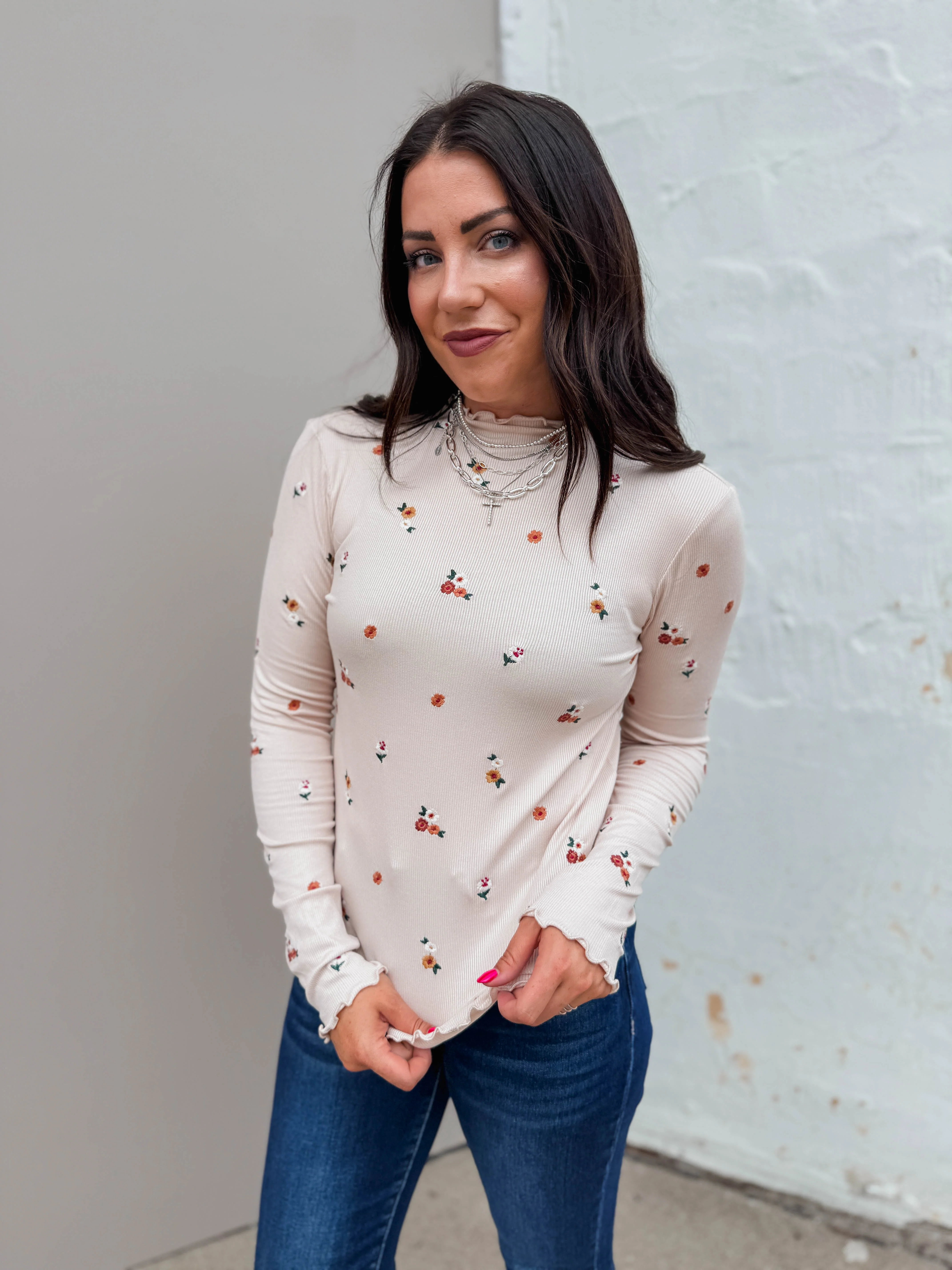 Lila Floral Embroidered Top - Image 5