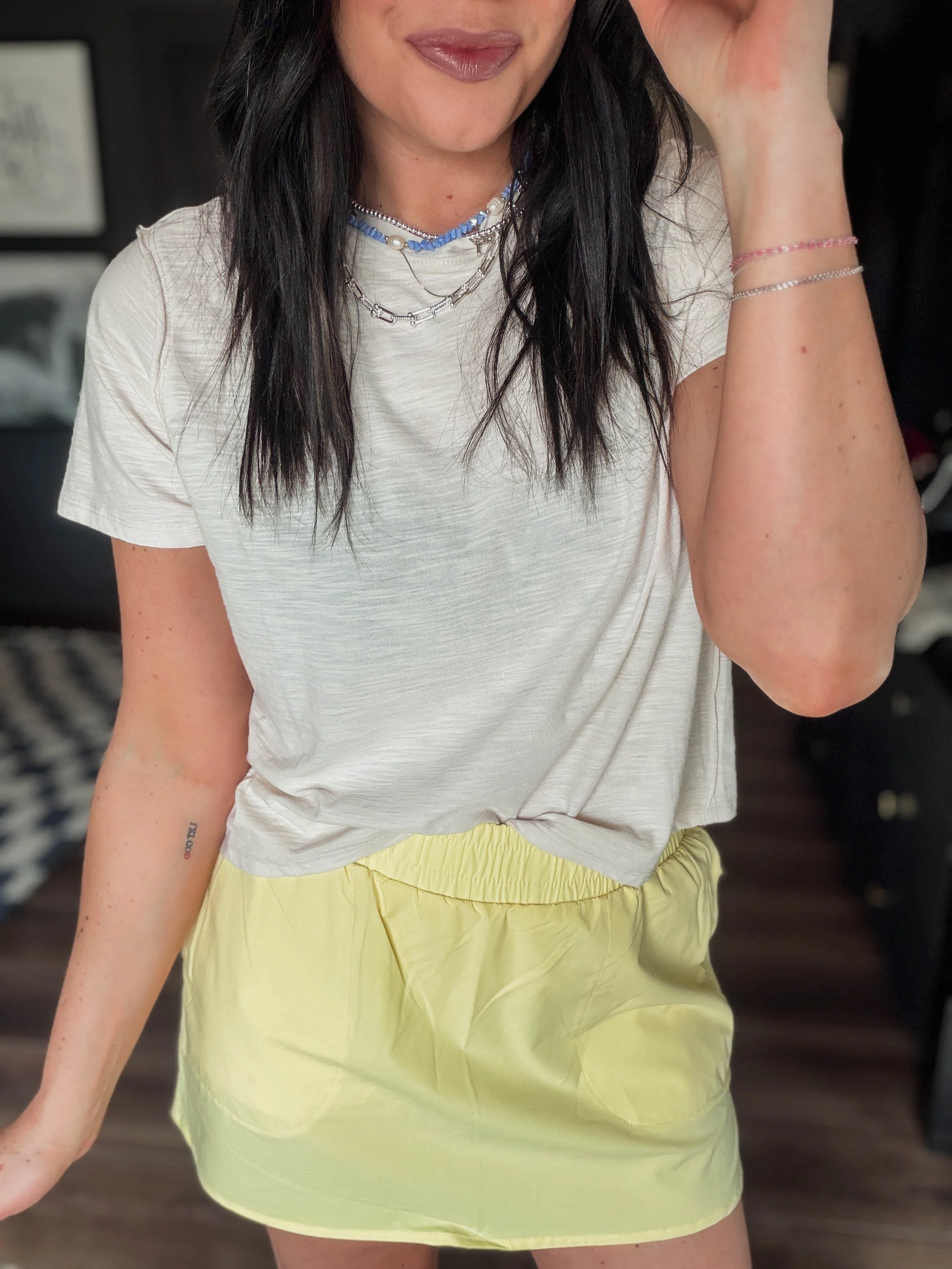 Lindsey Basic Tee-Sand Beige - Image 4