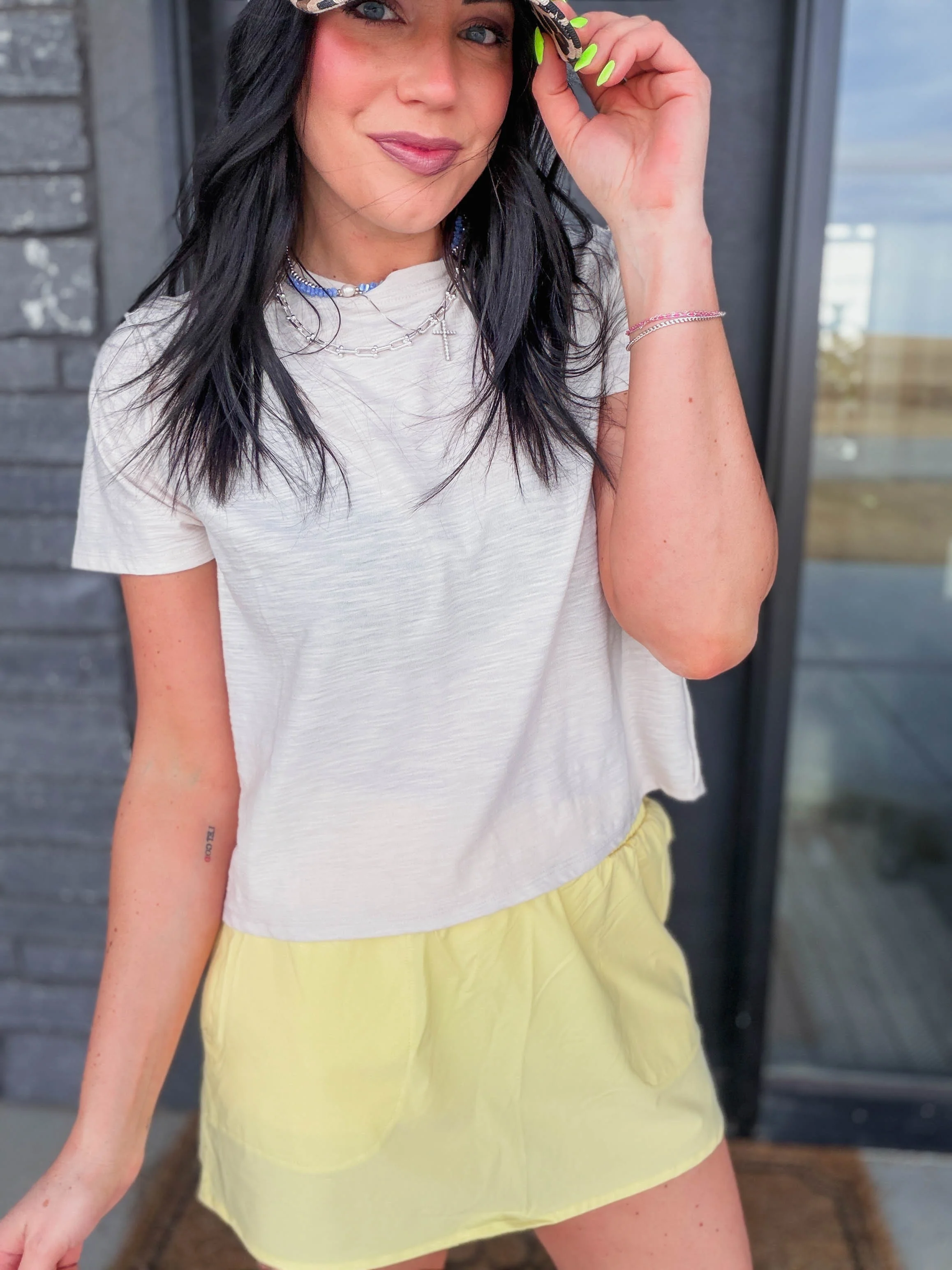 Lindsey Basic Tee-Sand Beige - Image 6