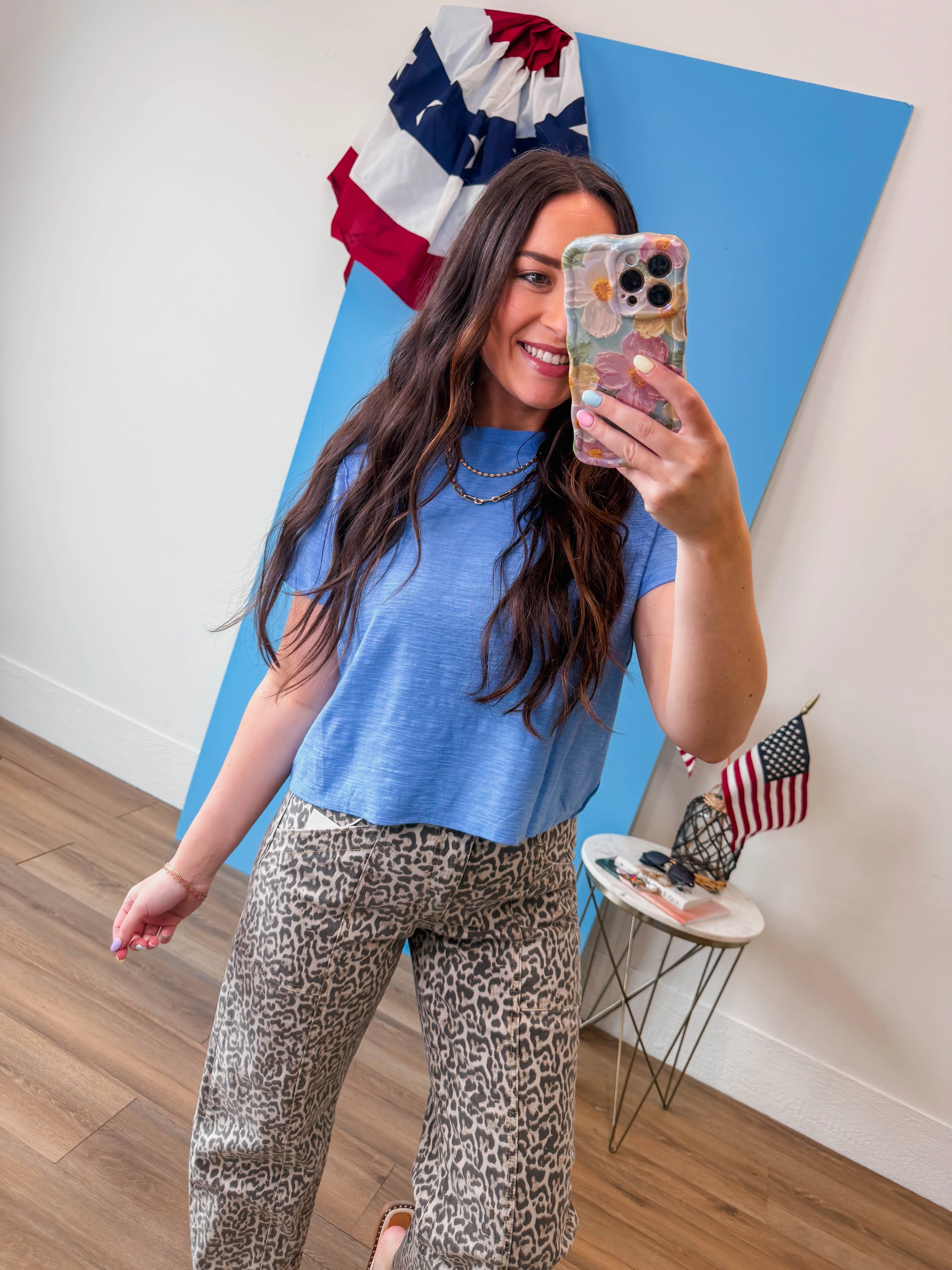 Lindsey Basic Tee-Cornflower Blue - Image 3