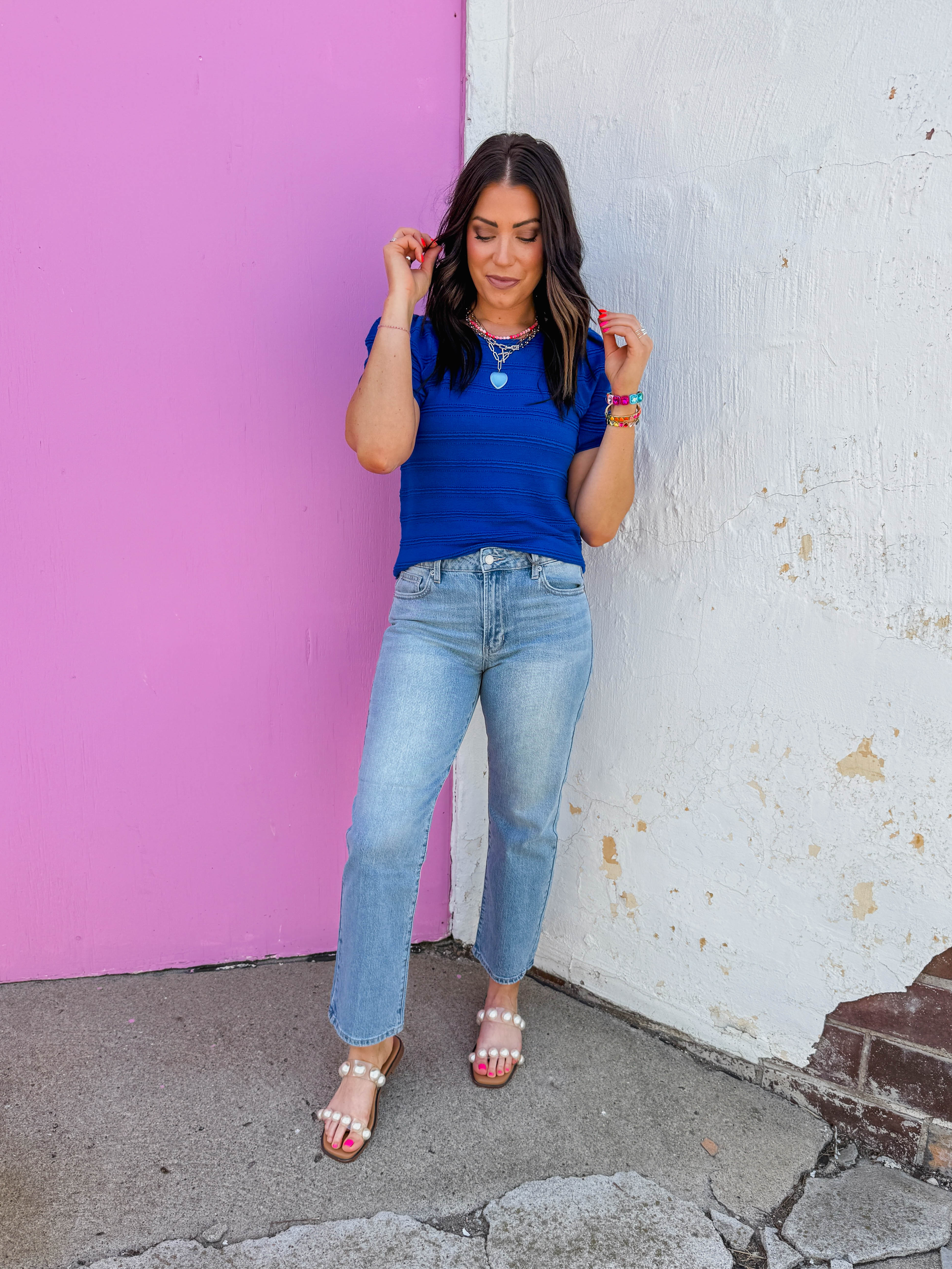 Lindy Knit Top-Royal Blue - Image 2