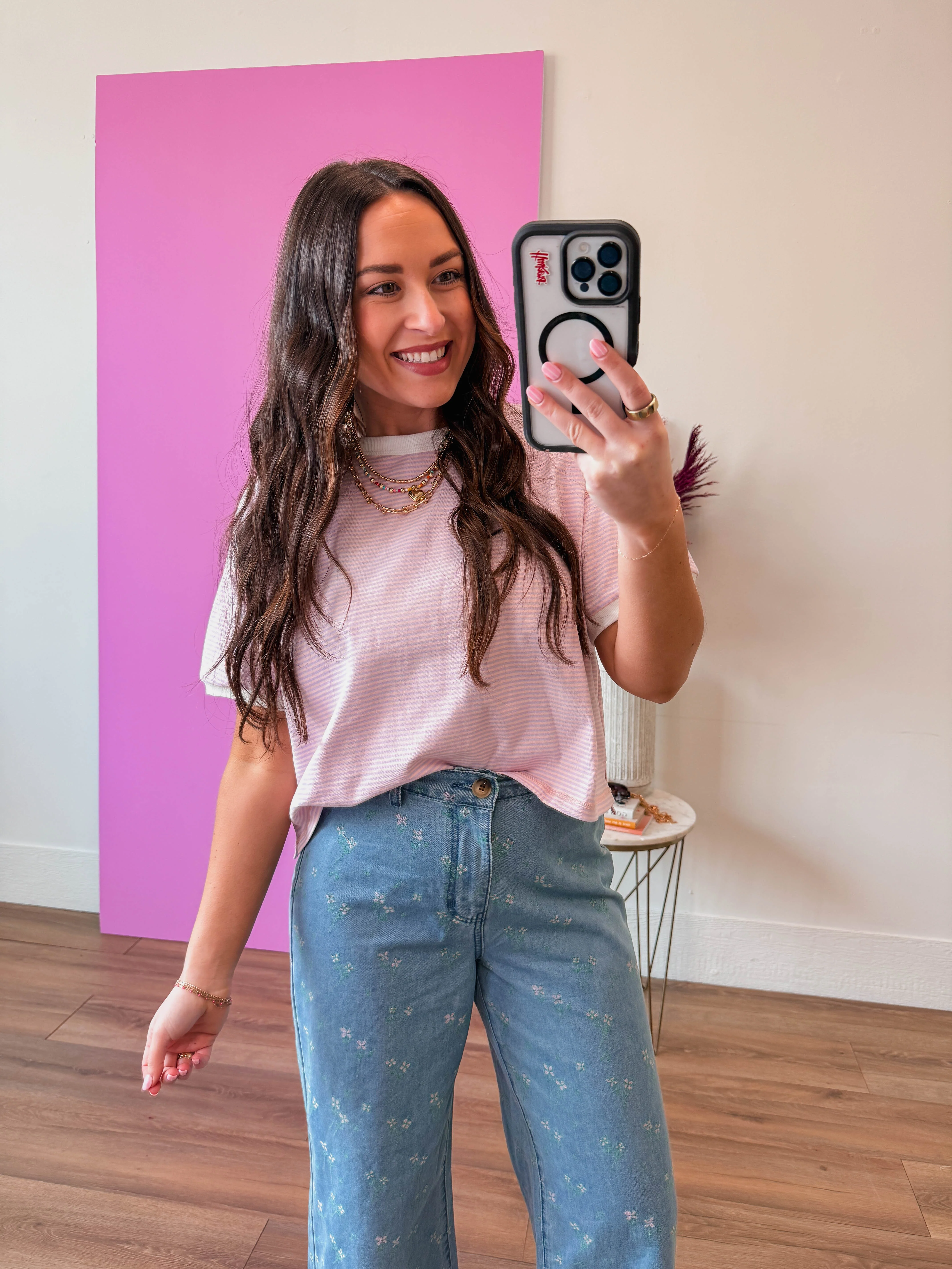 Line It Up Tee-Blush/Lavender - Image 10