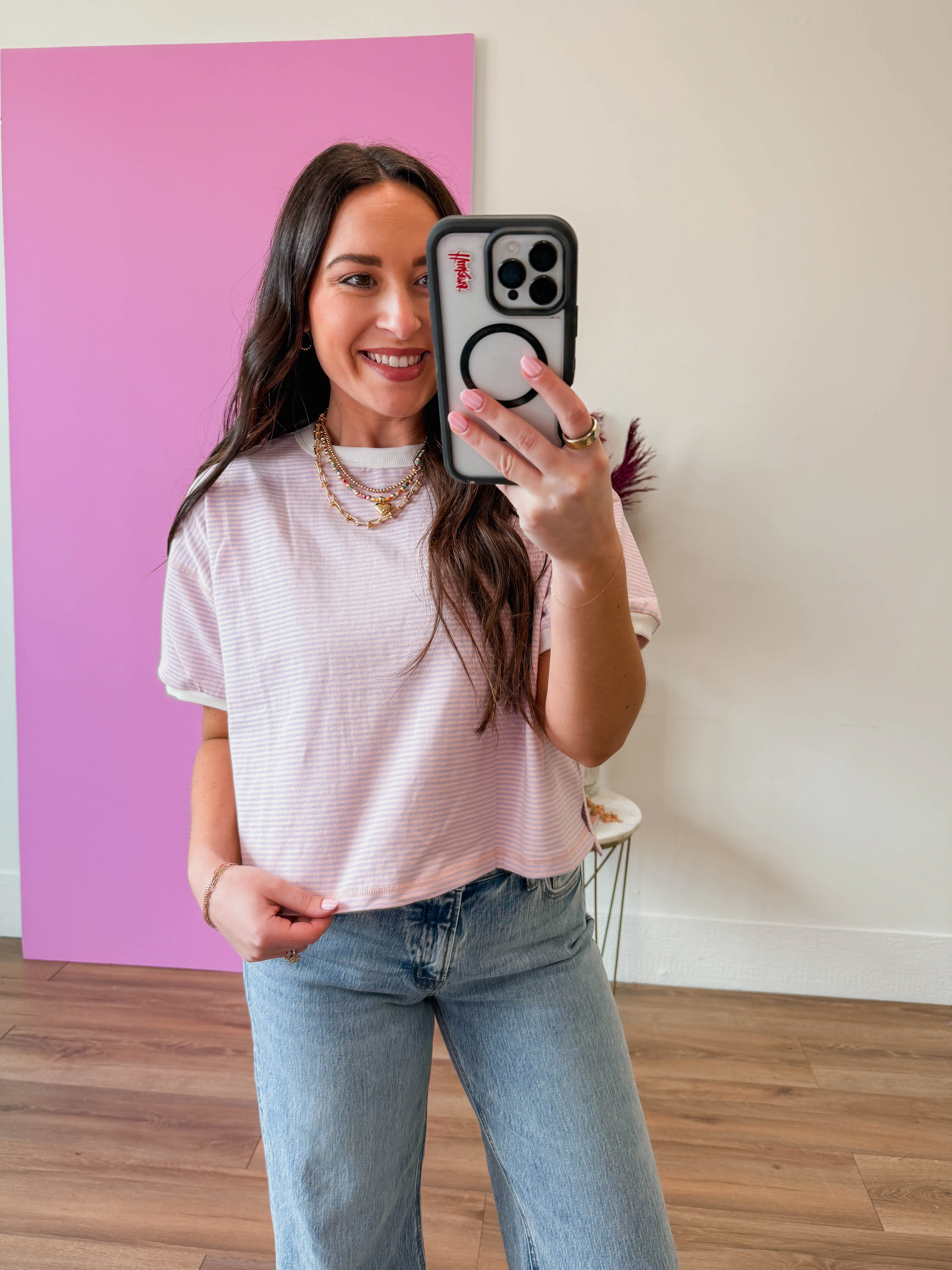 Line It Up Tee-Blush/Lavender - Image 16