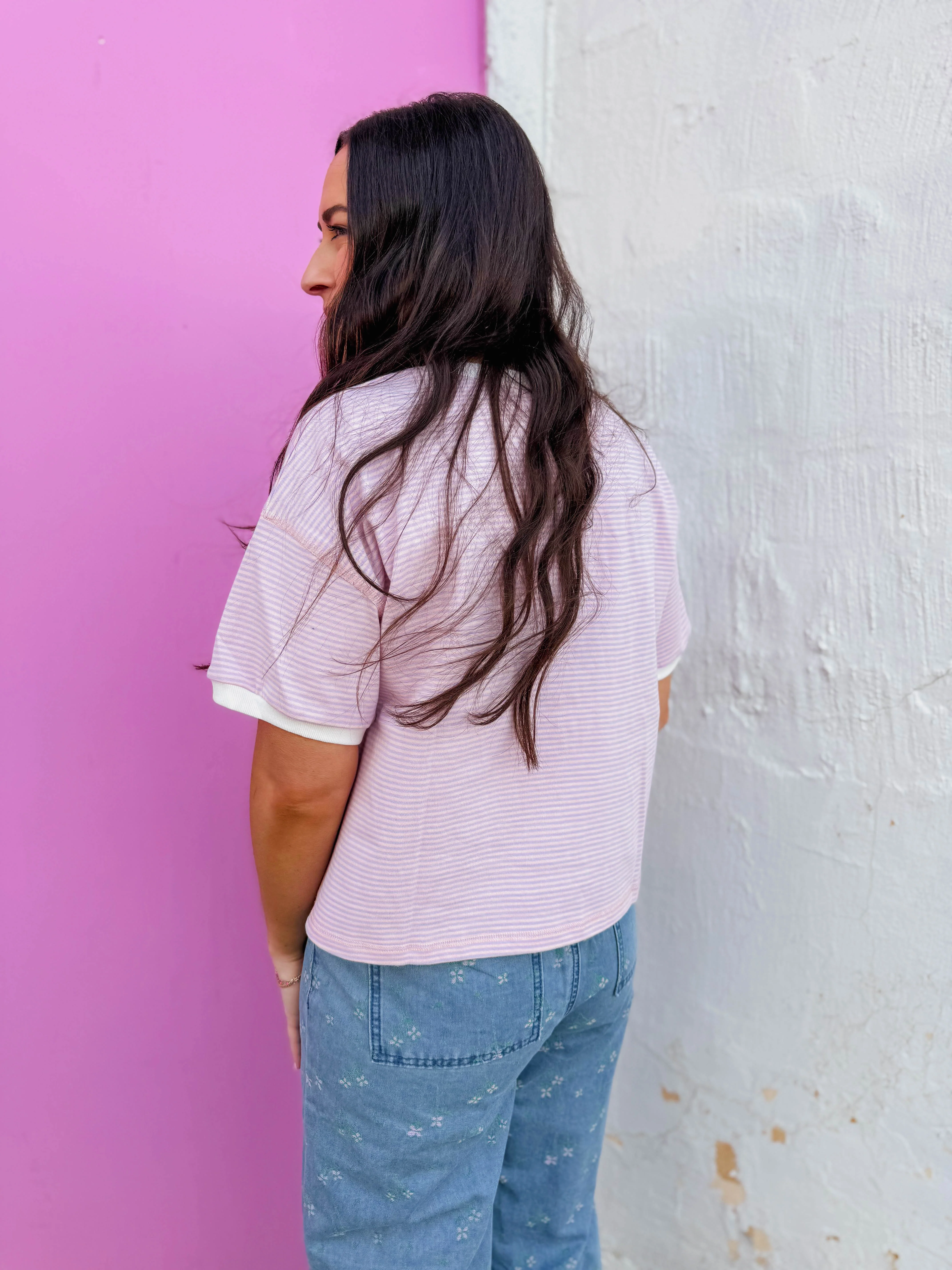Line It Up Tee-Blush/Lavender - Image 17