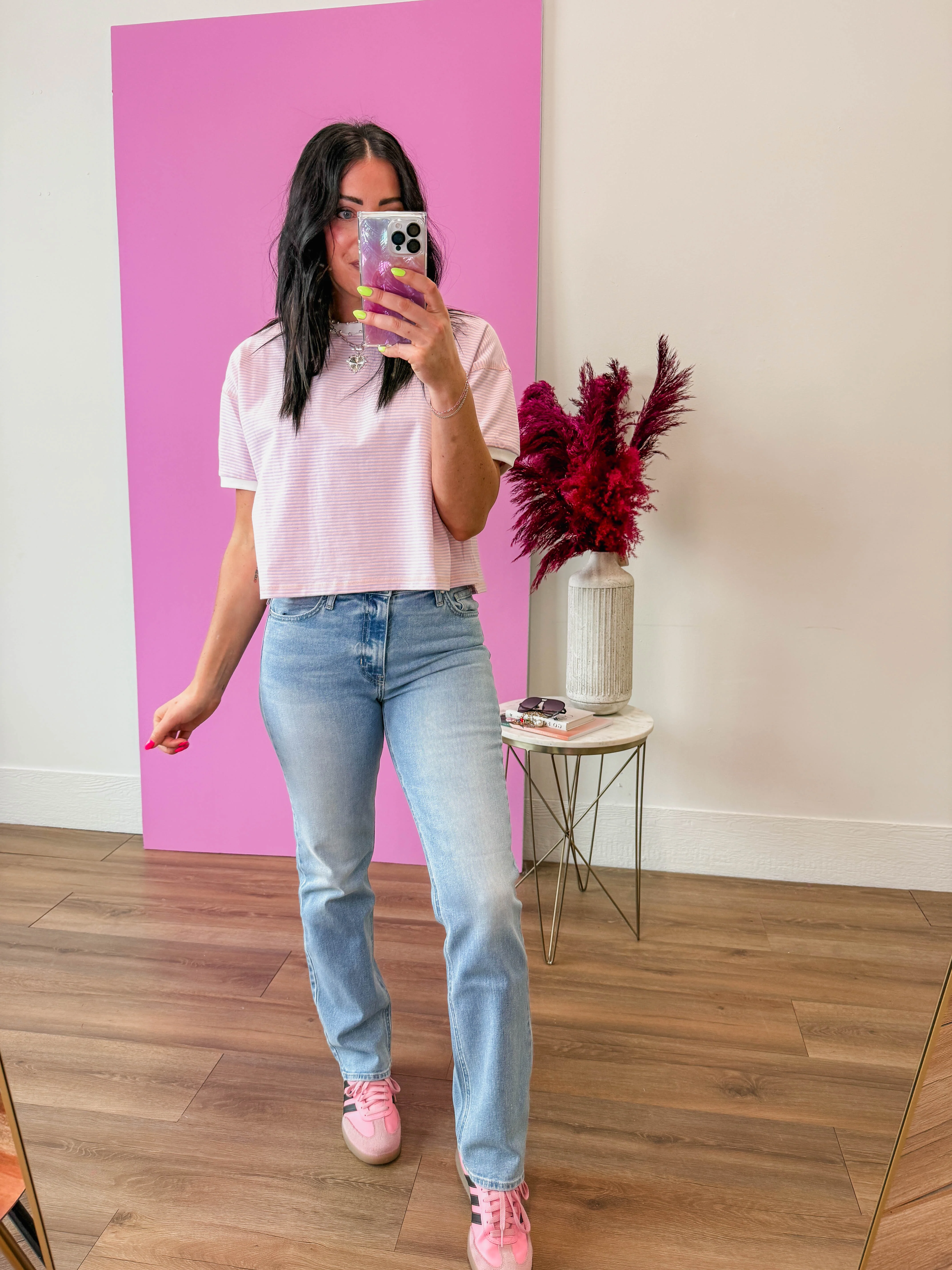 Line It Up Tee-Blush/Lavender - Image 8