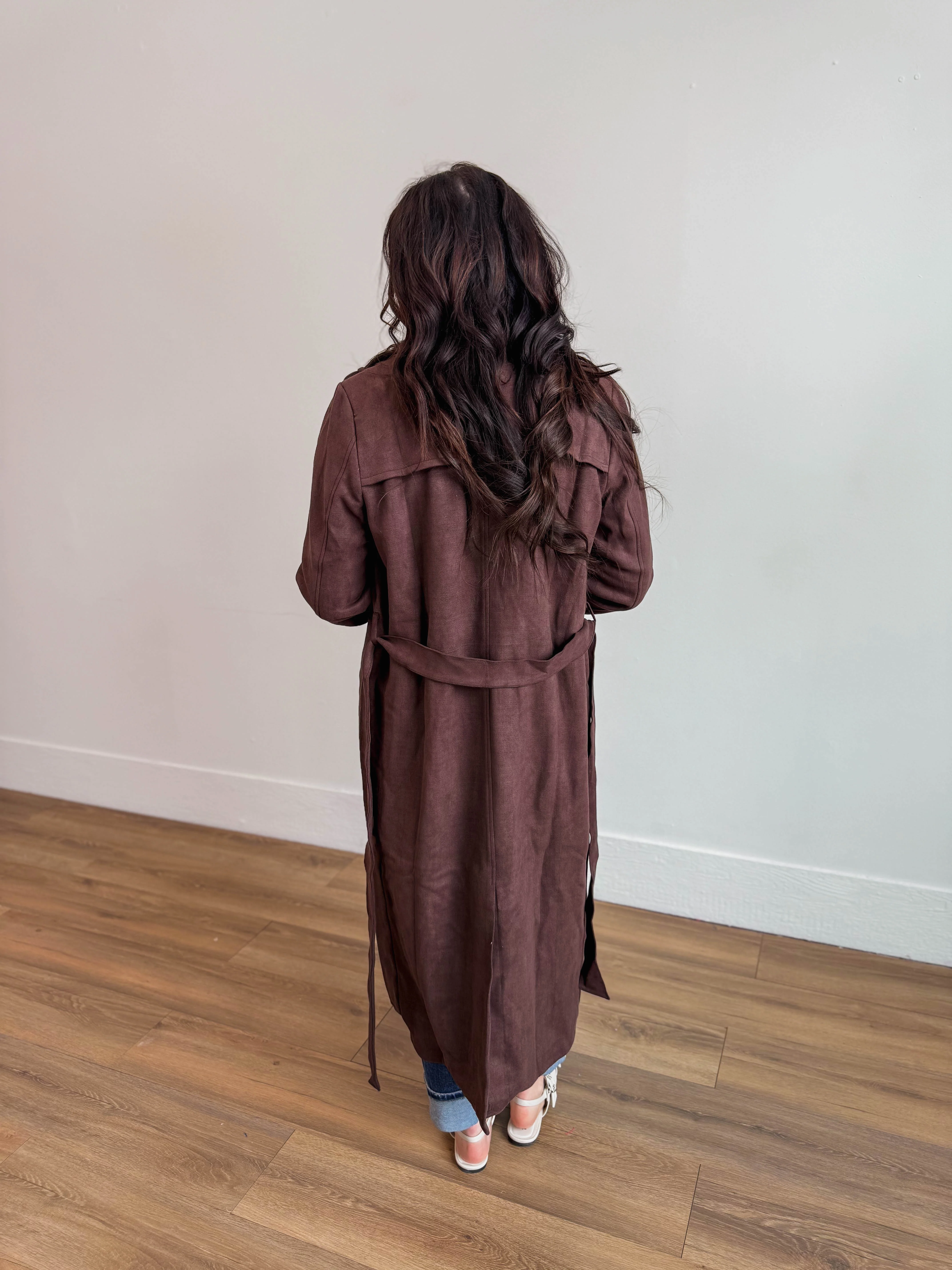Liv Suede Trench Coat - Image 6