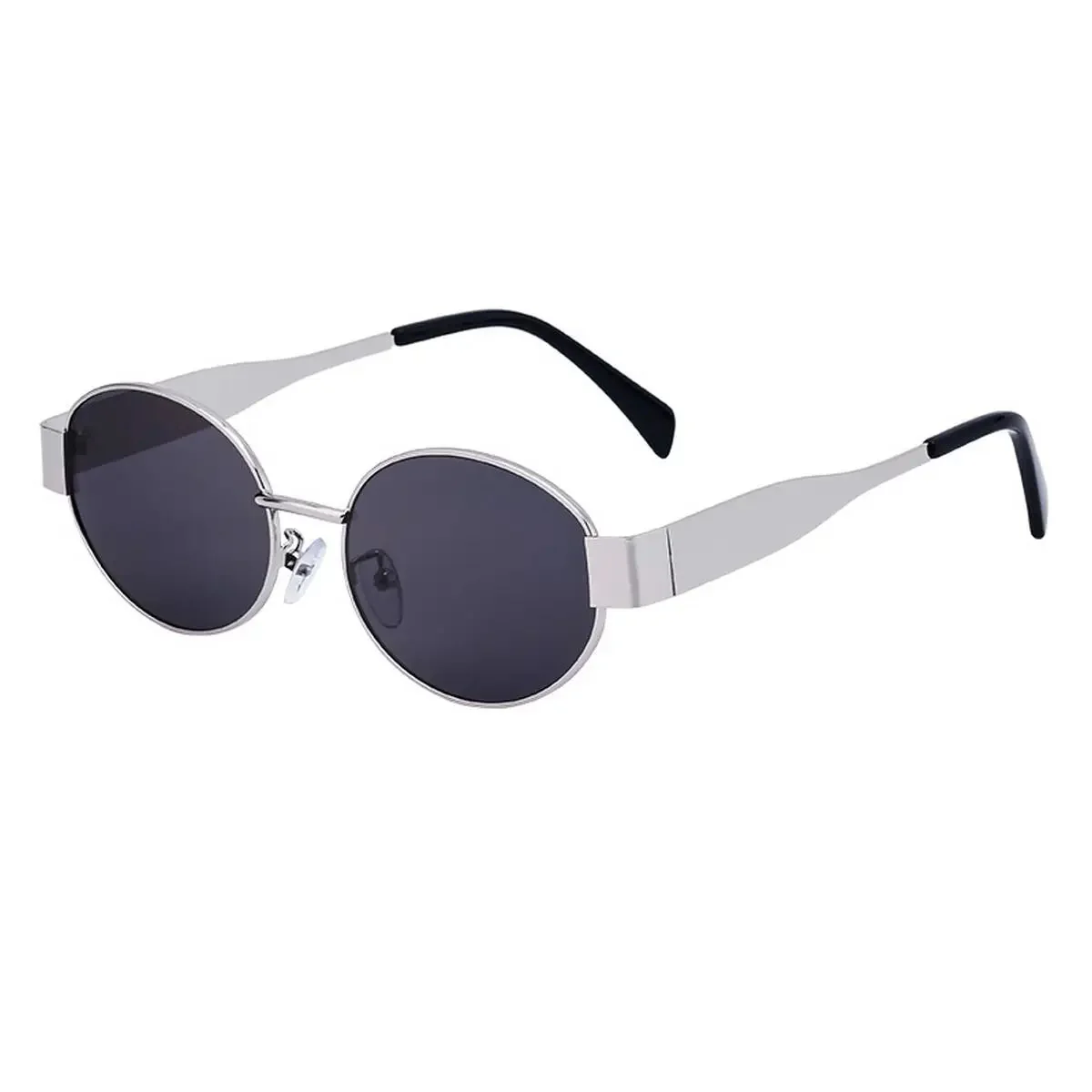 Lola Oval Sunglasses-Silver