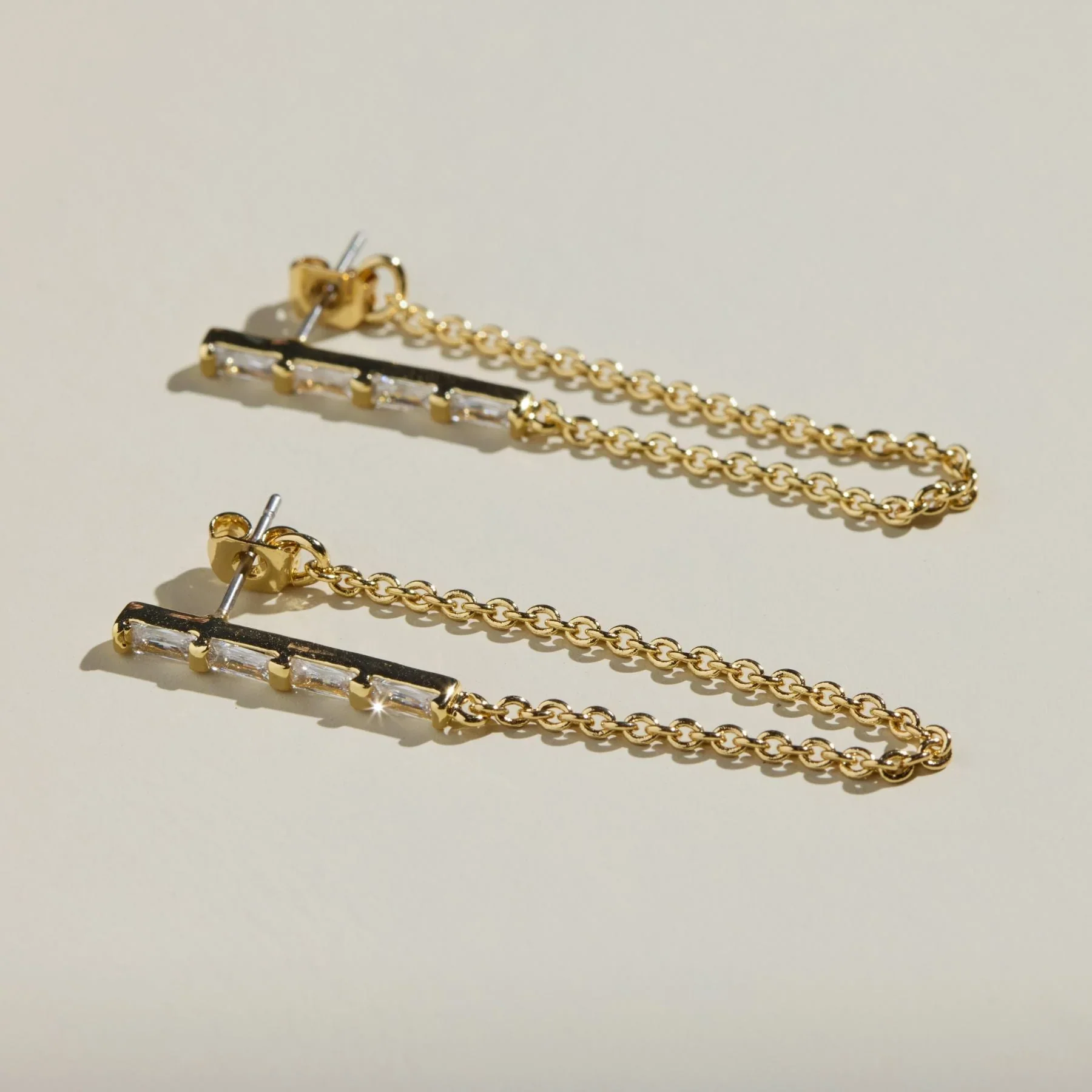 Lucia Statement Earrings-Clear - Nickel & Suede - Image 2