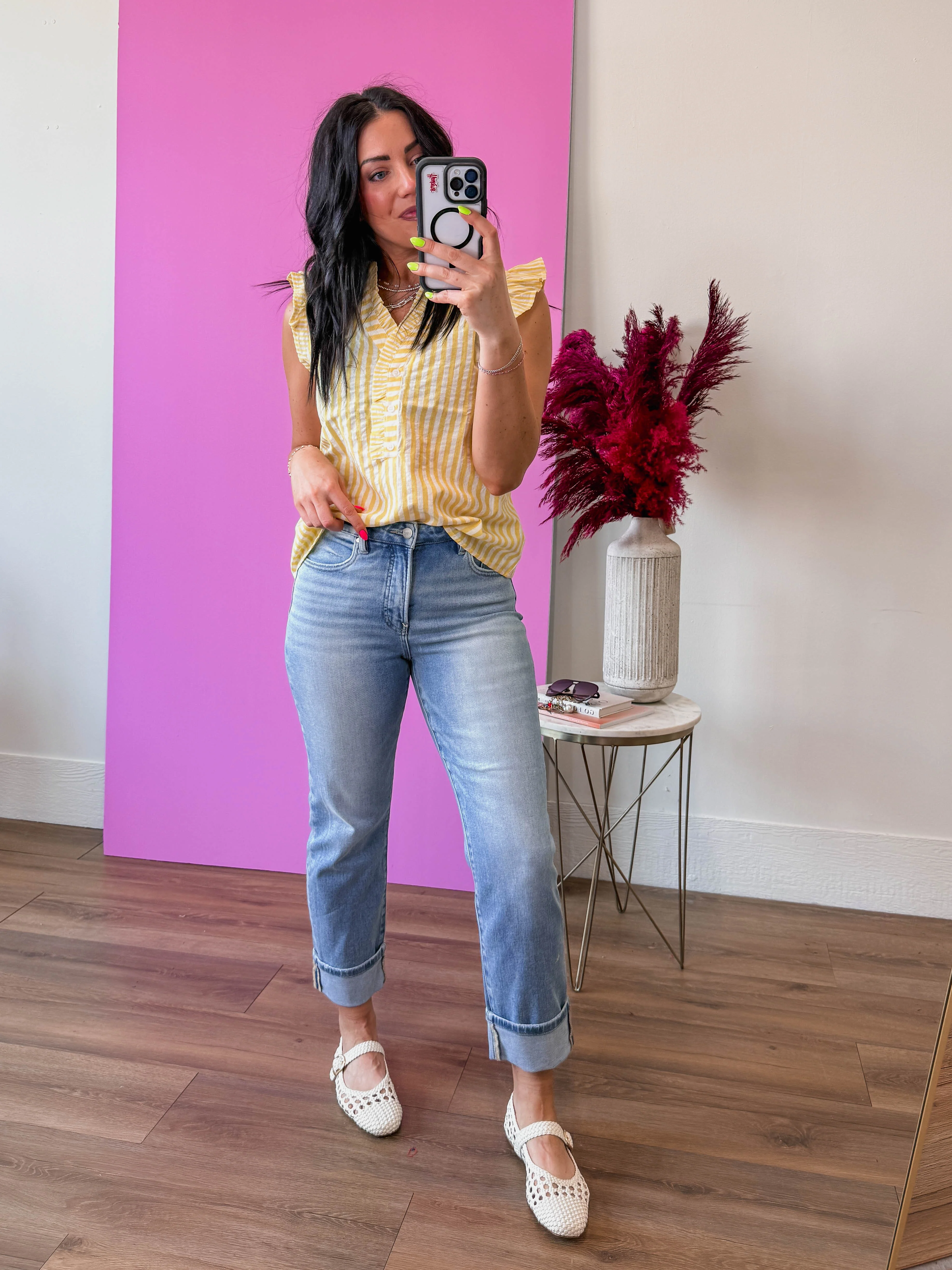 Mae Striped Top-Yellow - Image 8