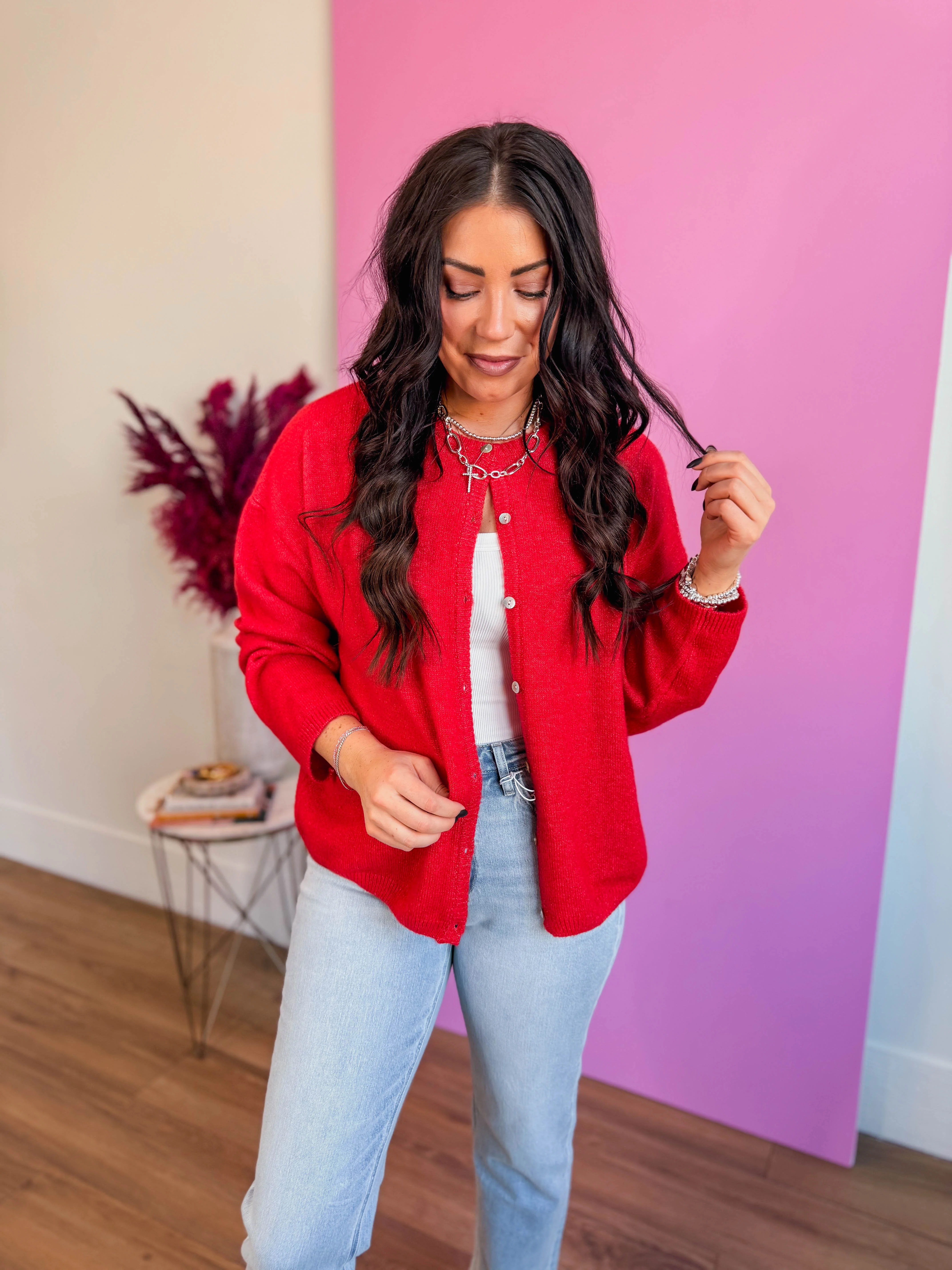 Main Character Cardigan-Red - Image 3