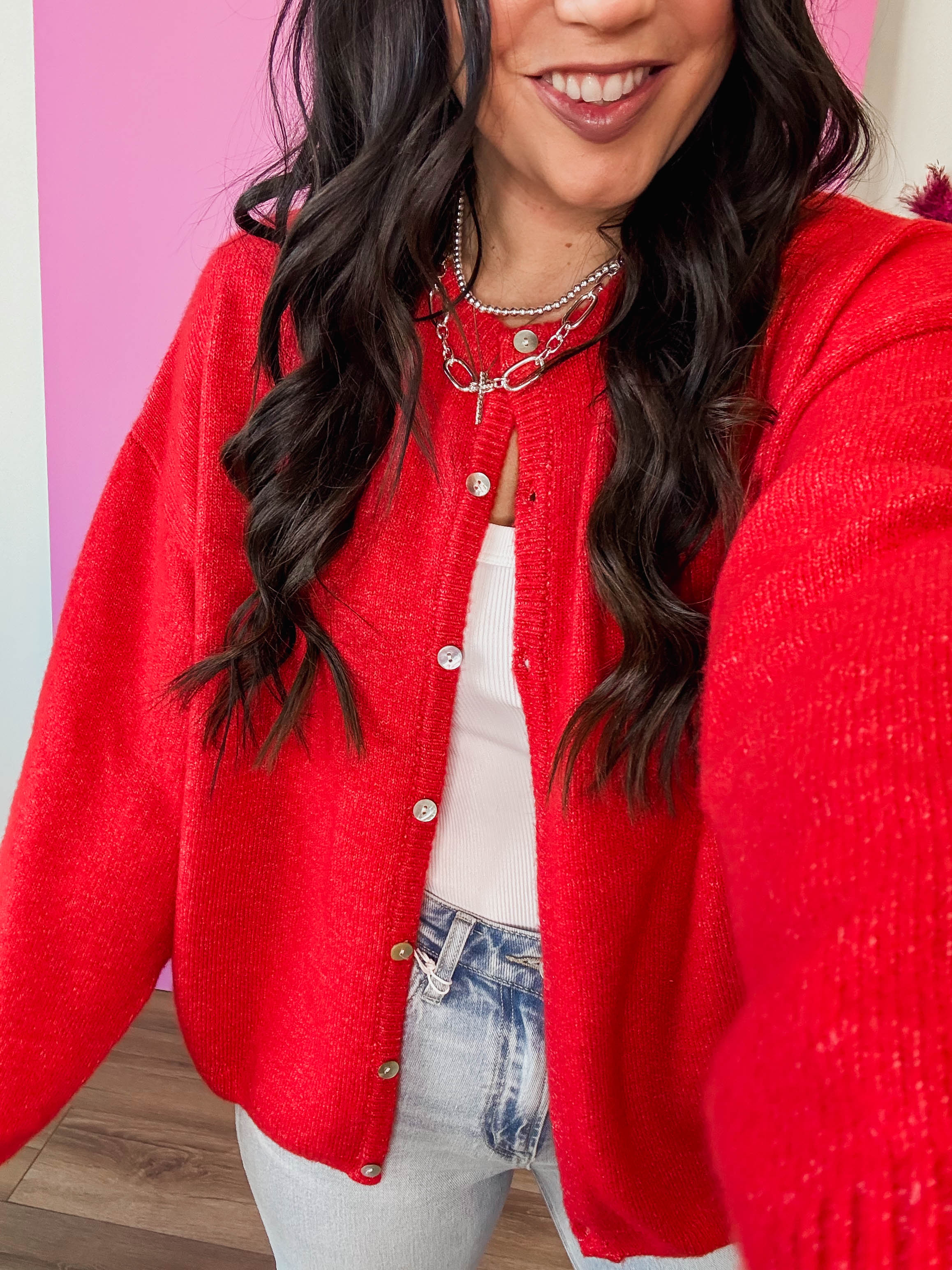 Main Character Cardigan-Red - Image 4