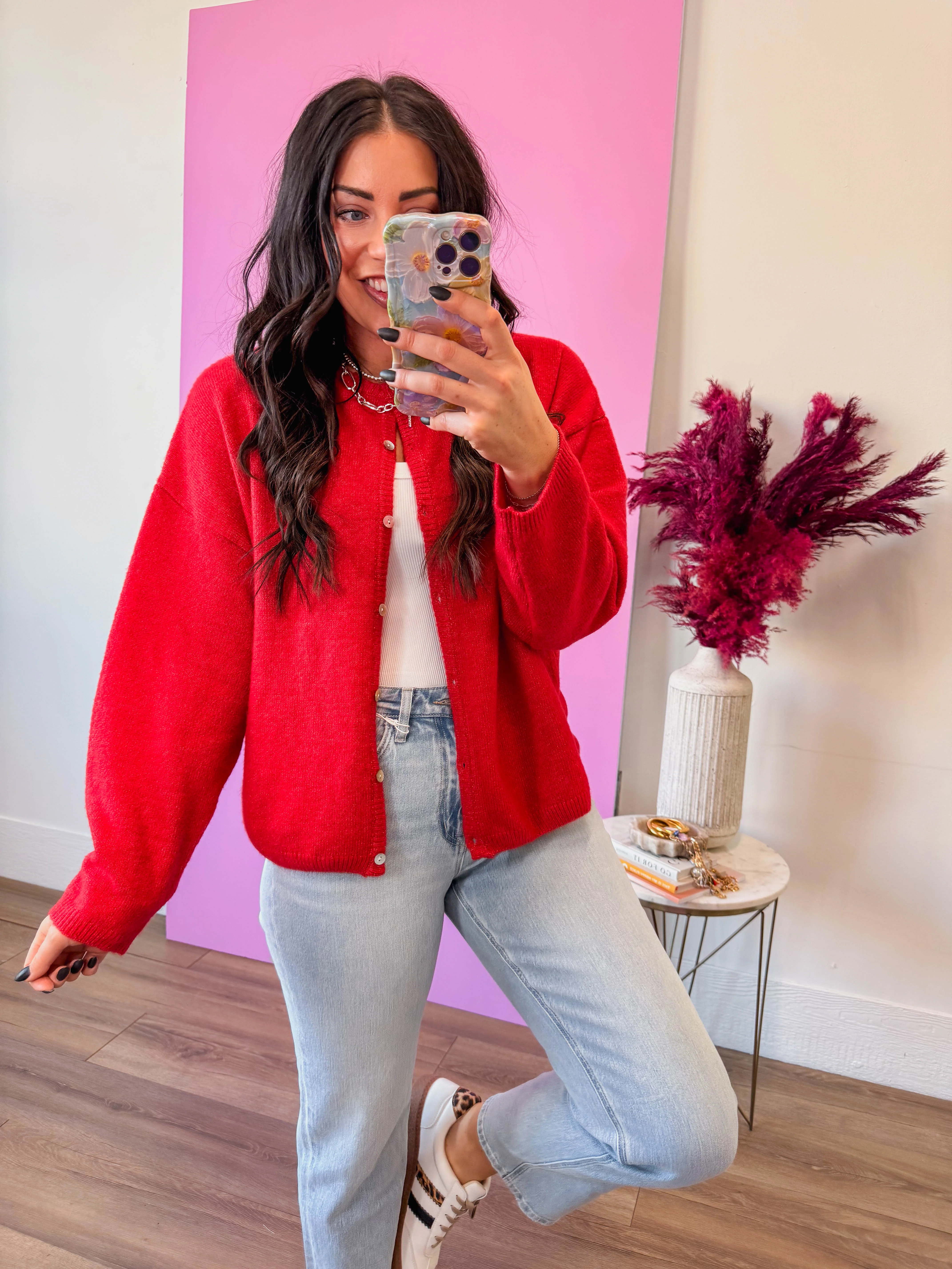 Main Character Cardigan-Red - Image 5