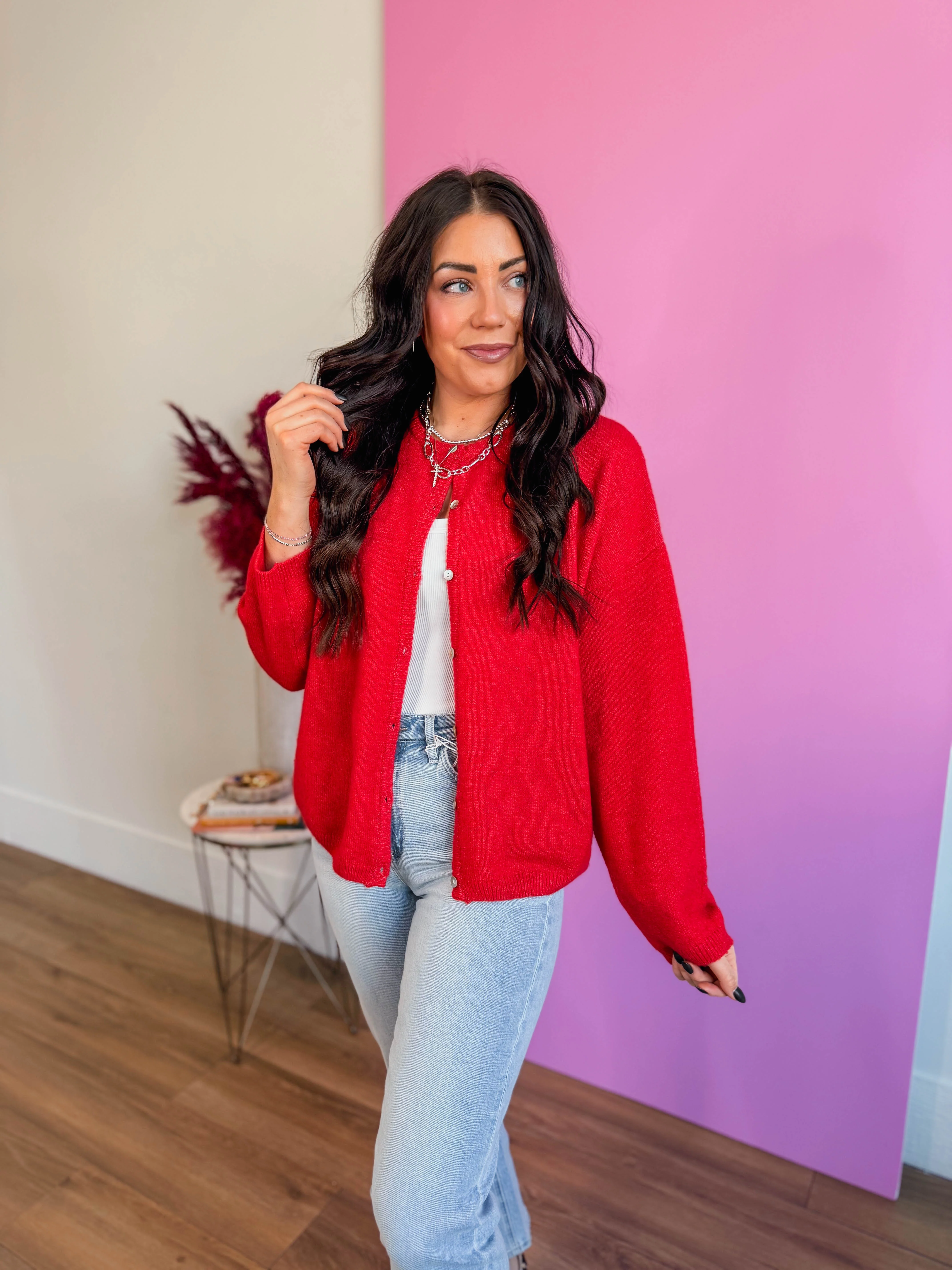 Main Character Cardigan-Red - Image 6
