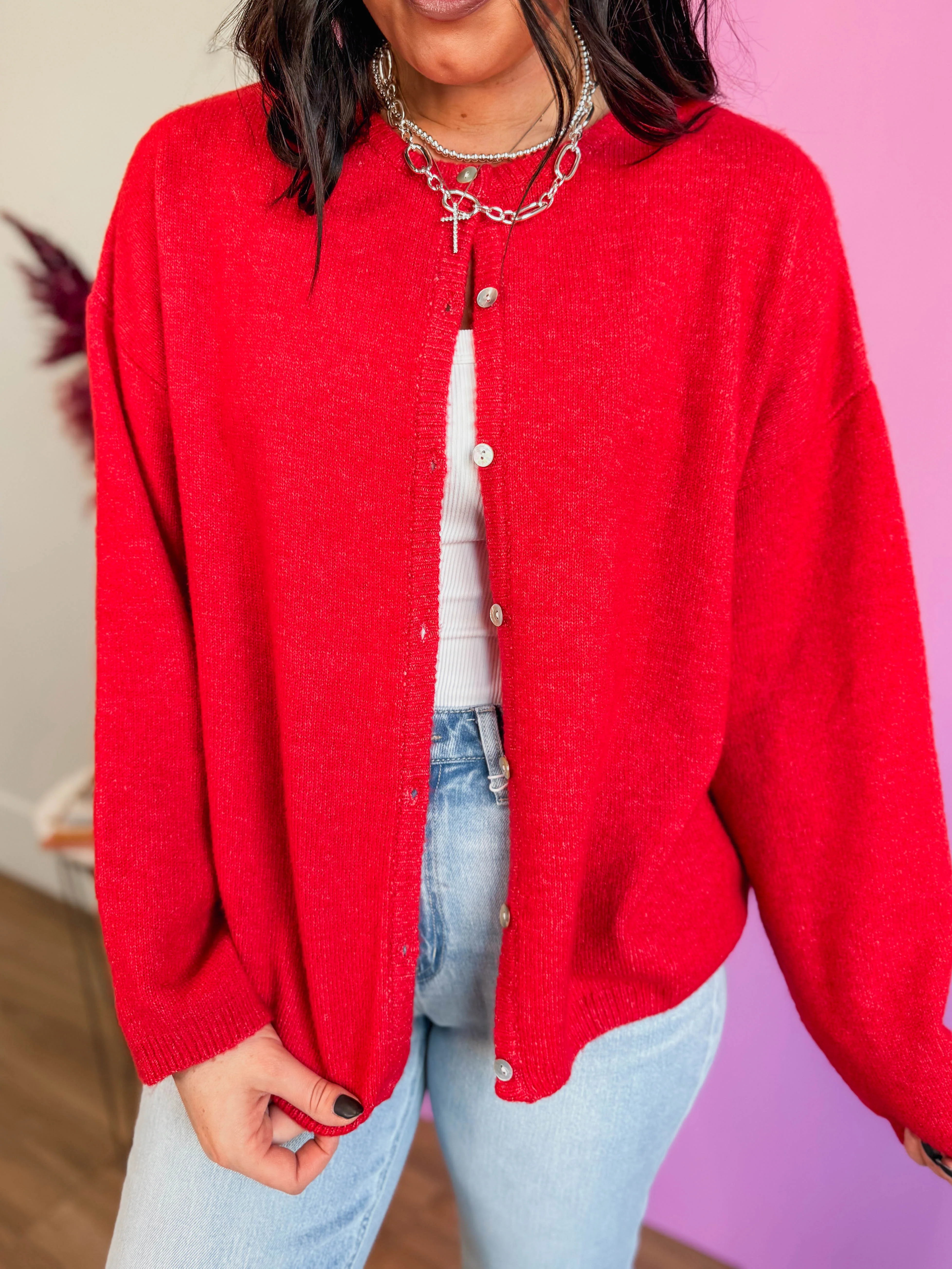 Main Character Cardigan-Red - Image 7