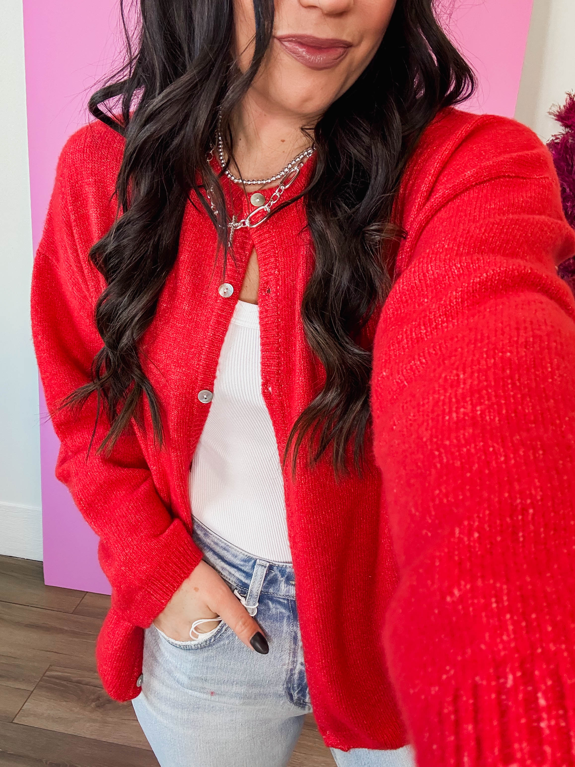 Main Character Cardigan-Red - Image 8