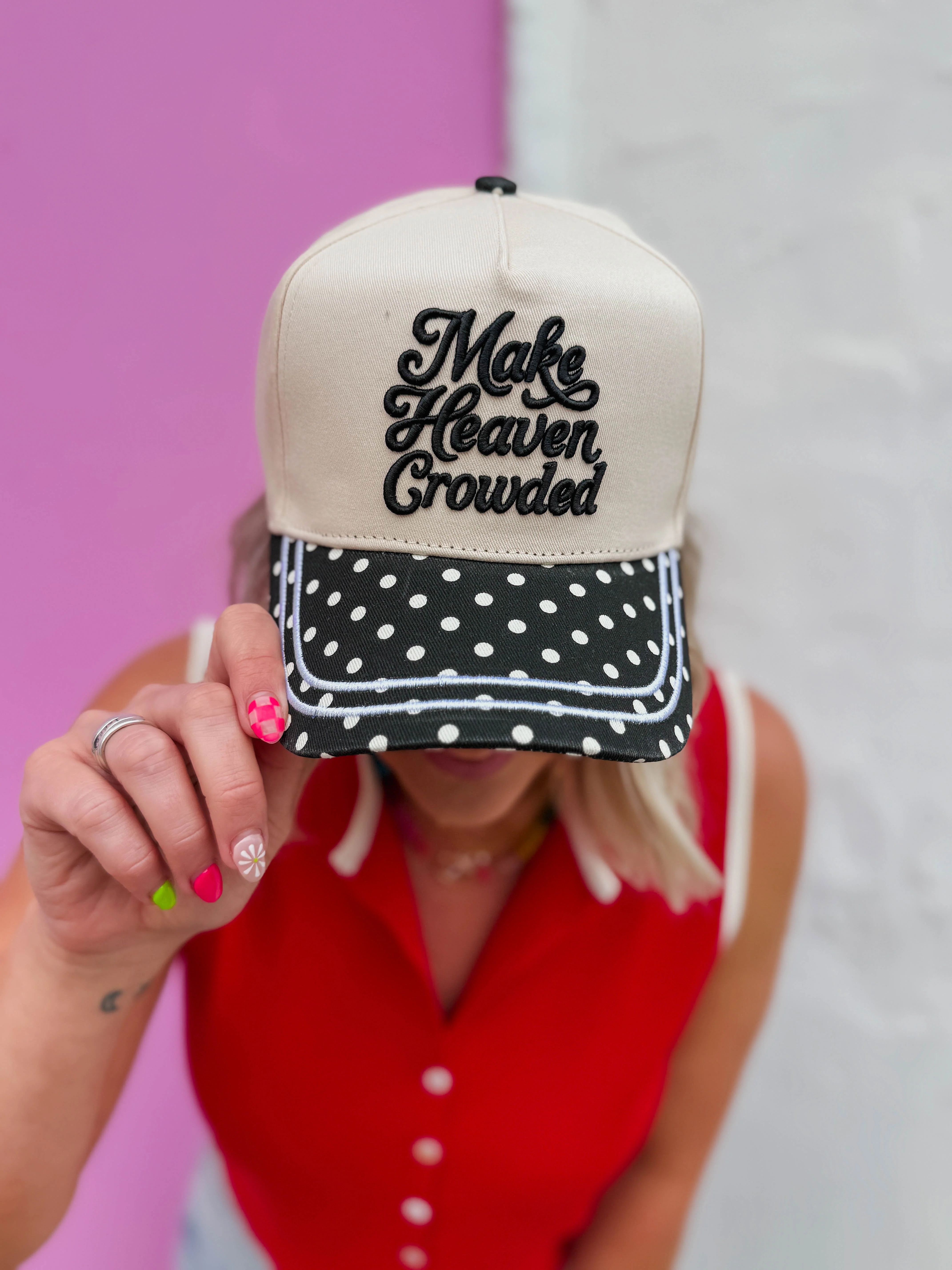 Make Heaven Crowded Polka Dot Trucker Hat - Image 2