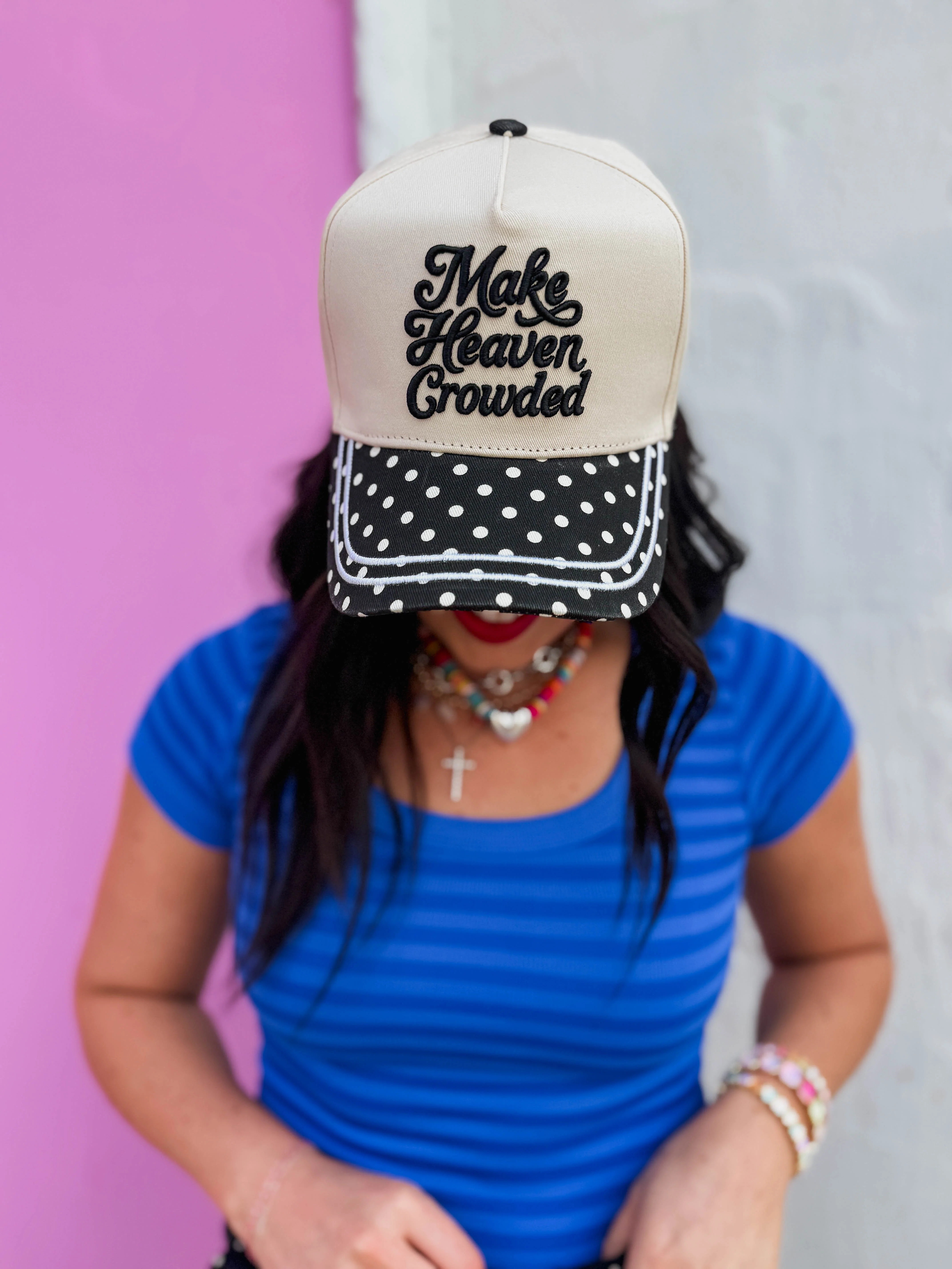 Make Heaven Crowded Polka Dot Trucker Hat - Image 3